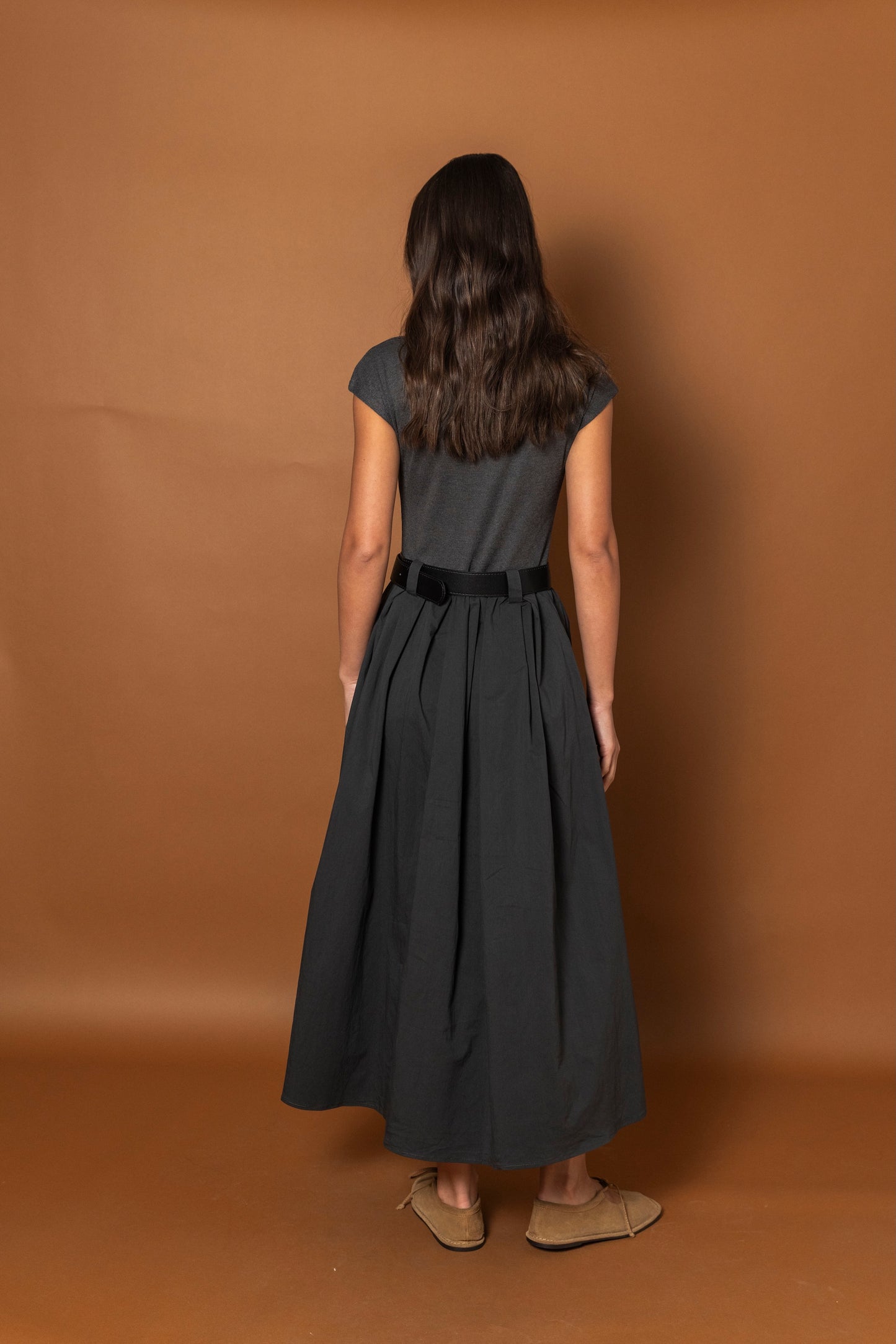 Dress with Attached Belt