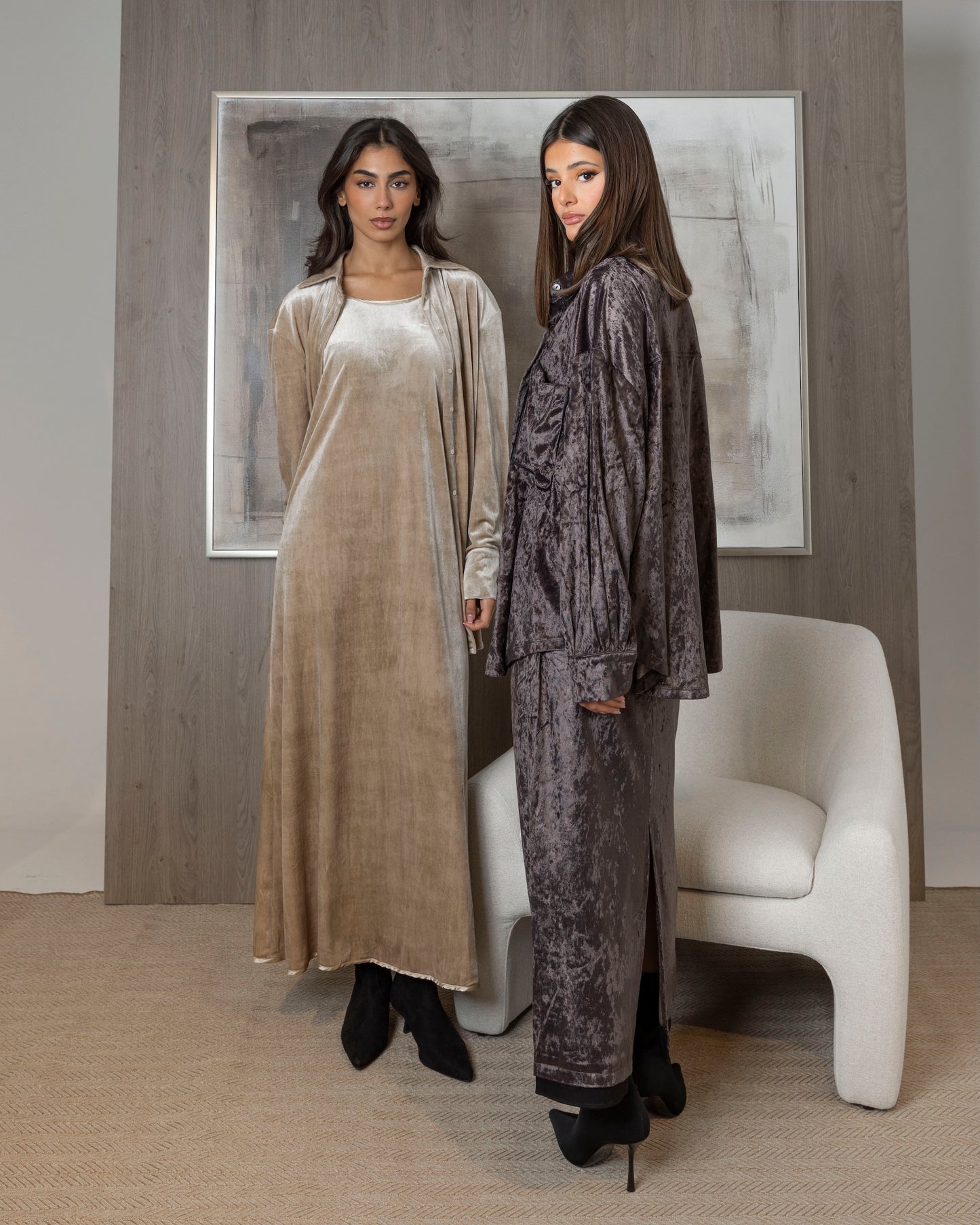 Dark Grey Velvet Set