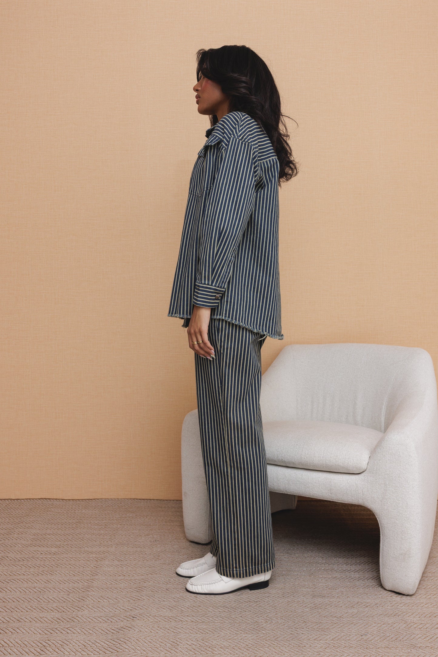 Striped Denim Set