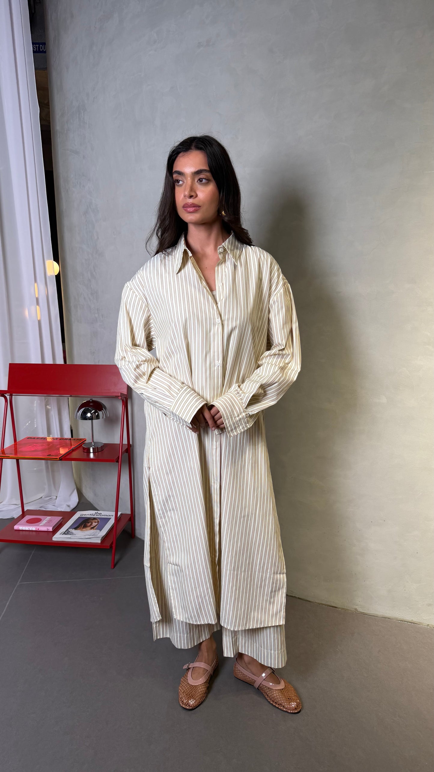 Striped Summer Set with Long Shirt