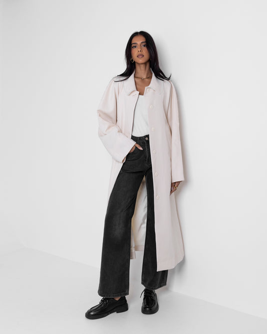 Long Collared Creme Jacket