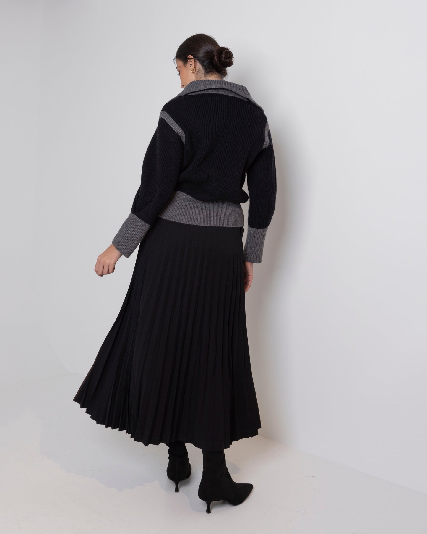 Grey & Black Knit Jacket