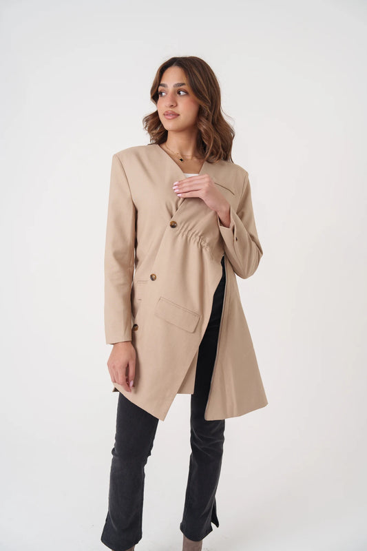 Overlay Non-Collared Blazer