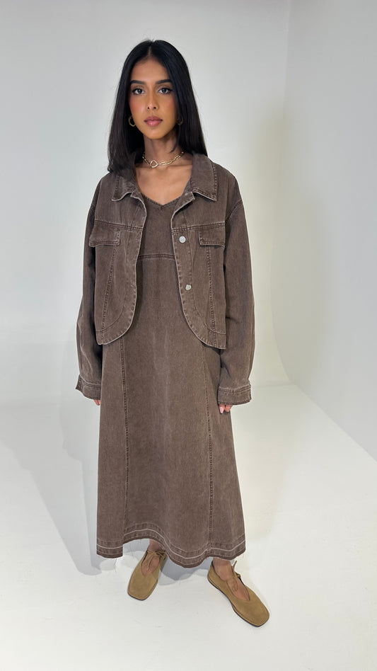 Brown Co-ord (Dress & Jacket)