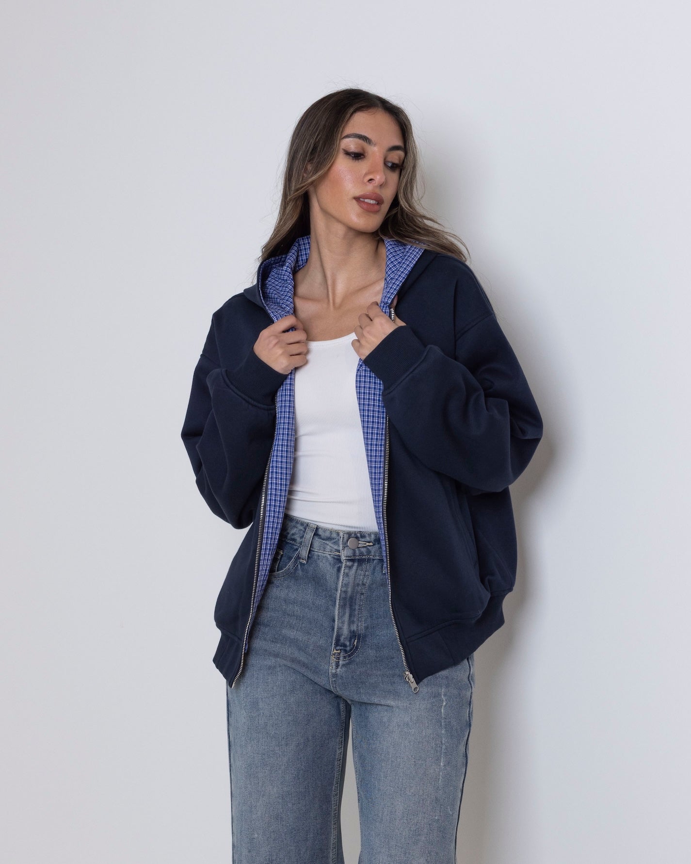 Reversible Navy Hooded Jacket