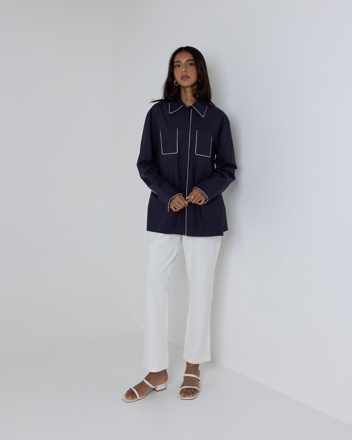Navy Trim Shirt