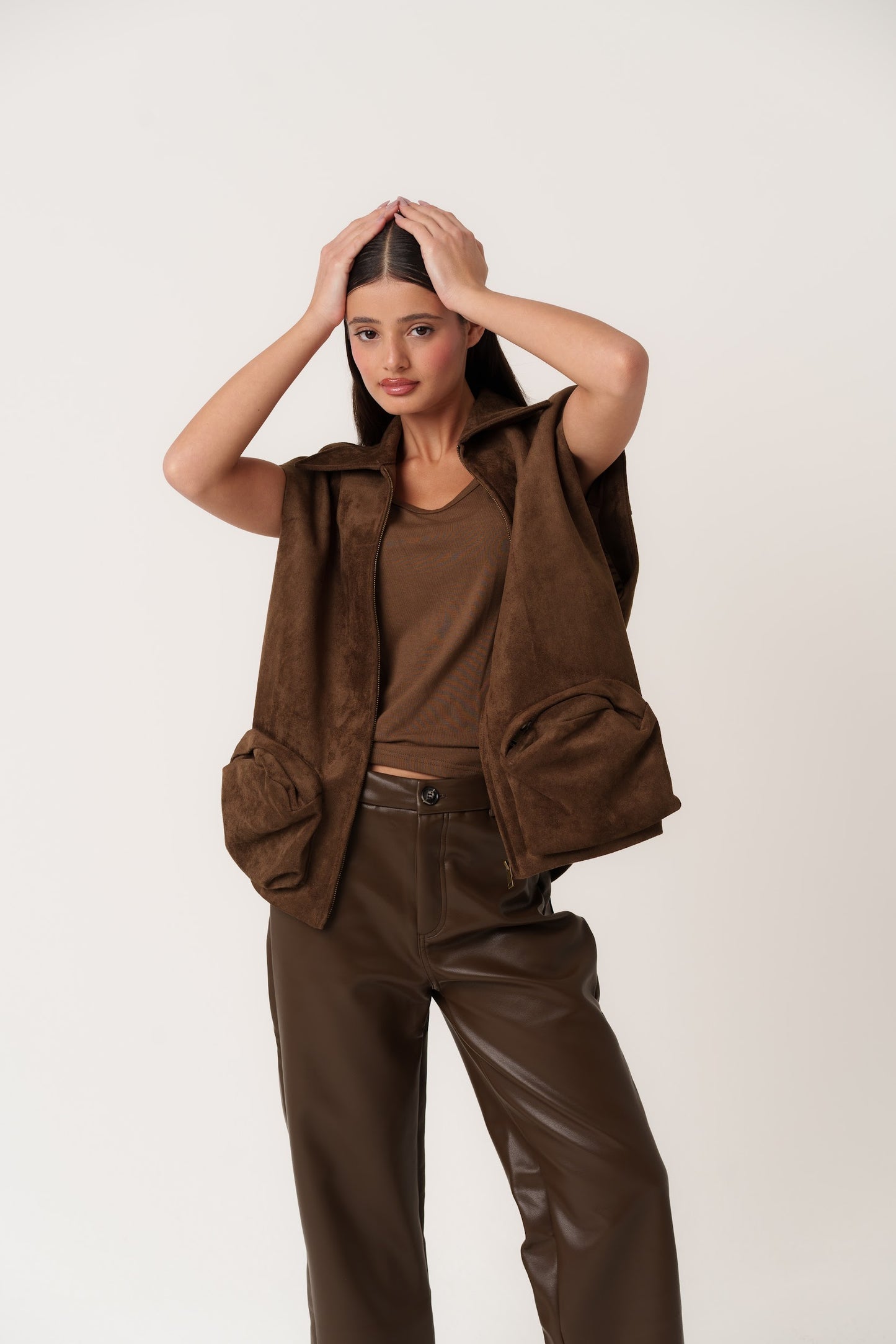 Coffee Vest with Oversized Pockets