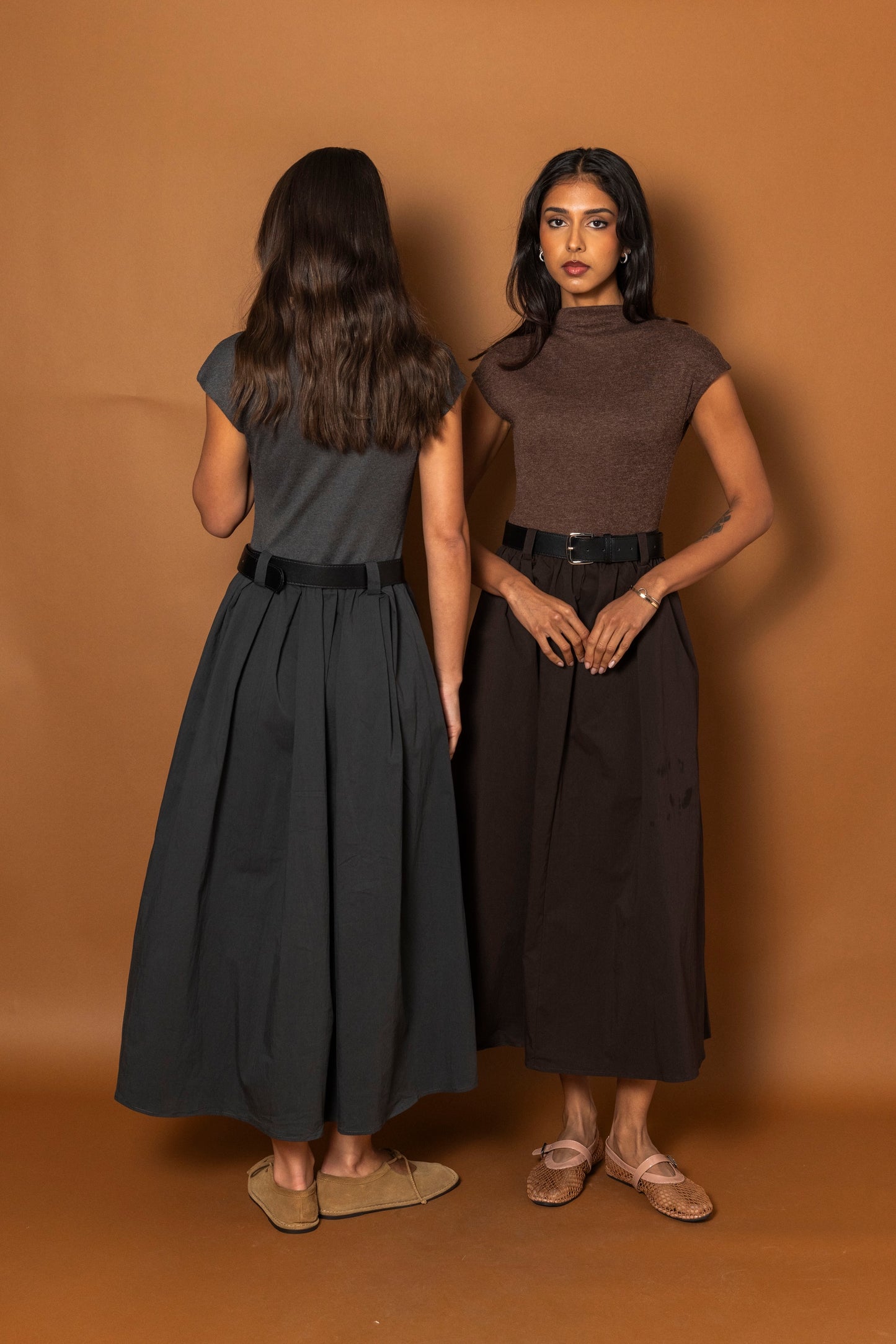 Dress with Attached Belt