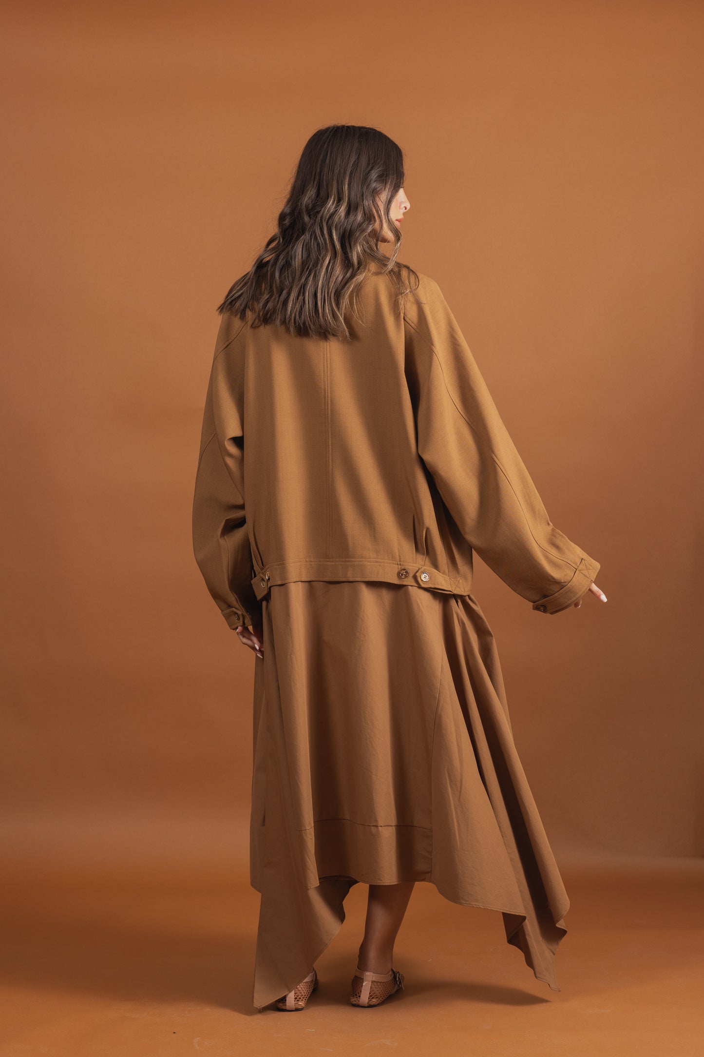 Chestnut Draped Jacket