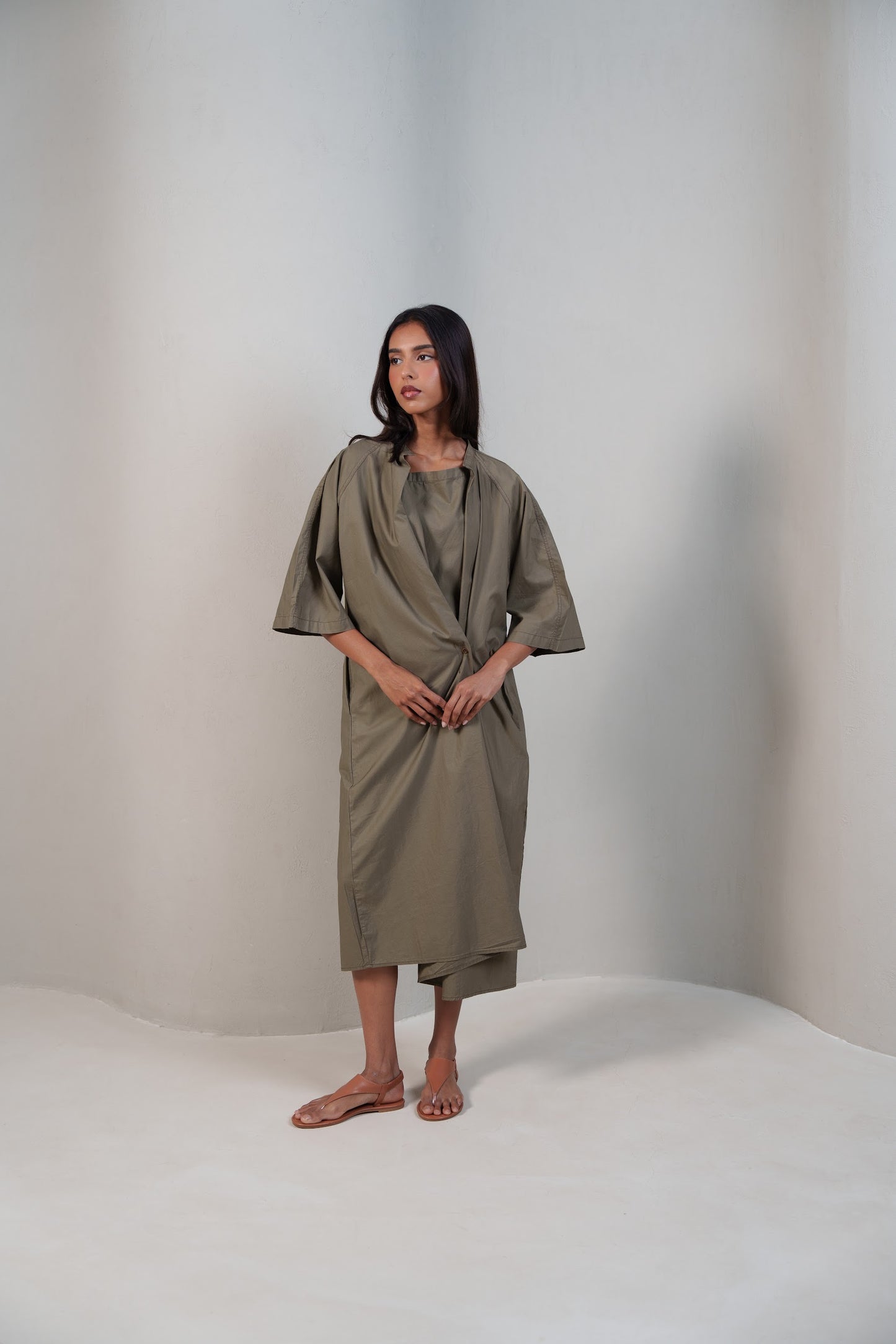 Soft Short Sleeve Midi Dress