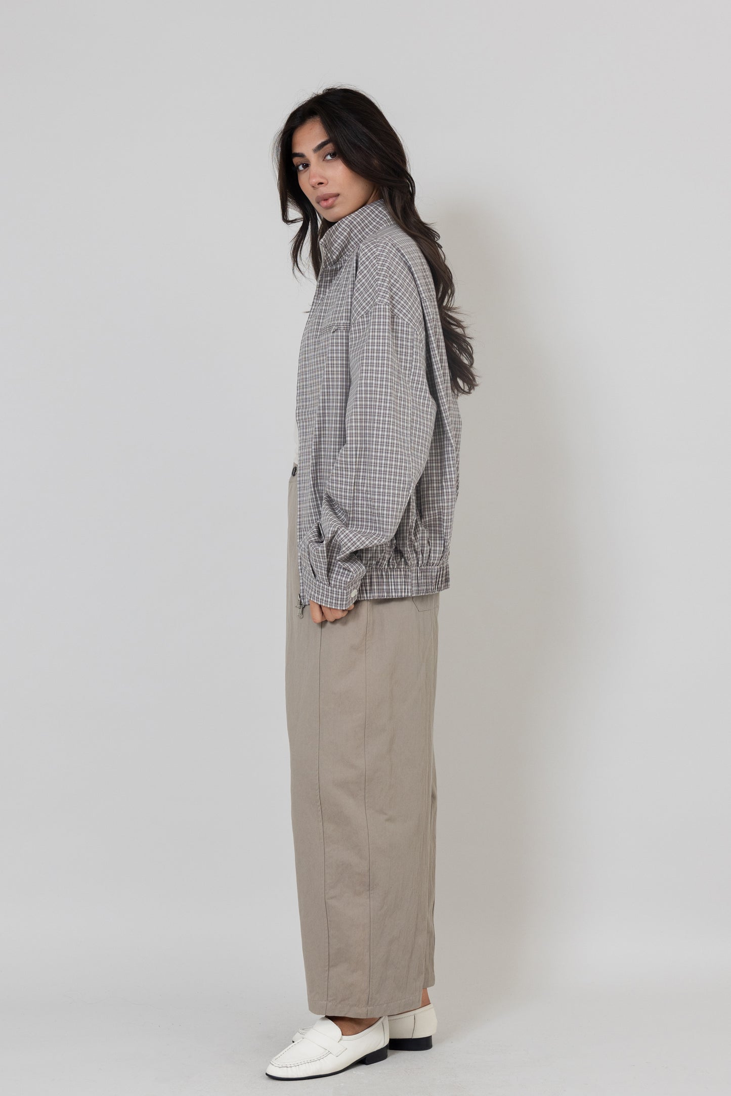 Light Plaid Bomber