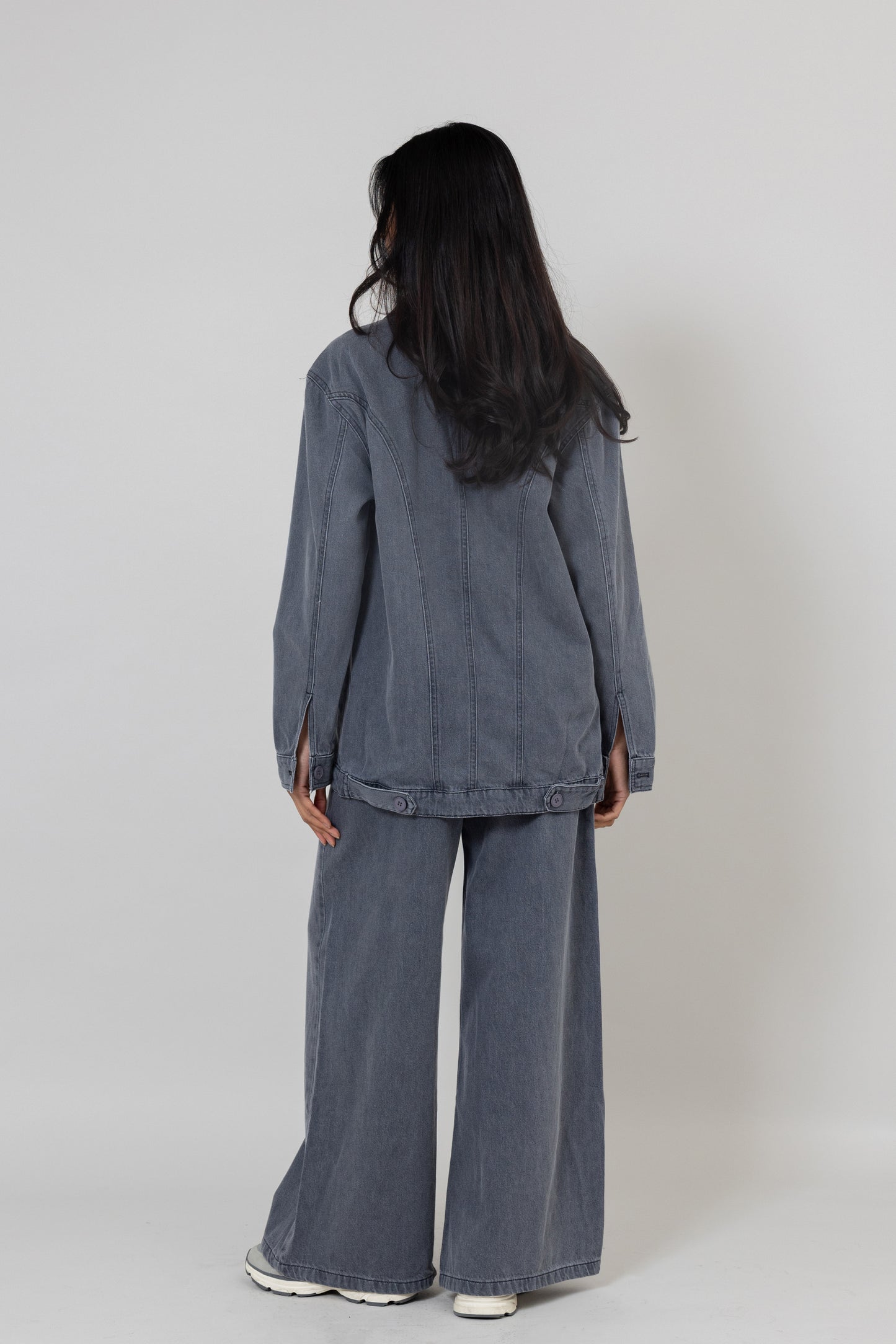 Grey Washed Denim Set