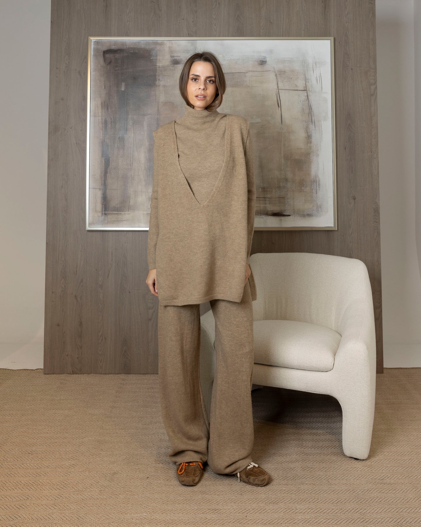 3 Piece Knit Set (Pants, Long Sleeve Top, & Sleeveless Top)