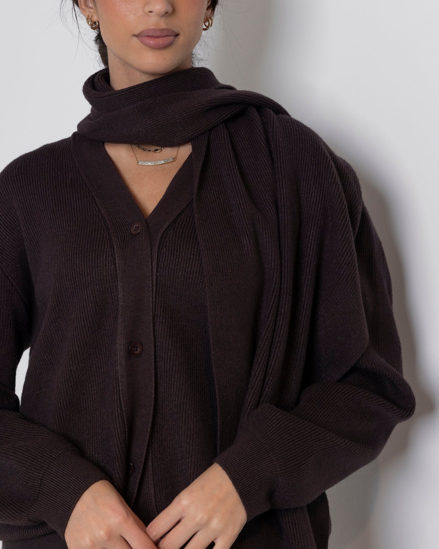 Brown Knitted 2 Piece Set