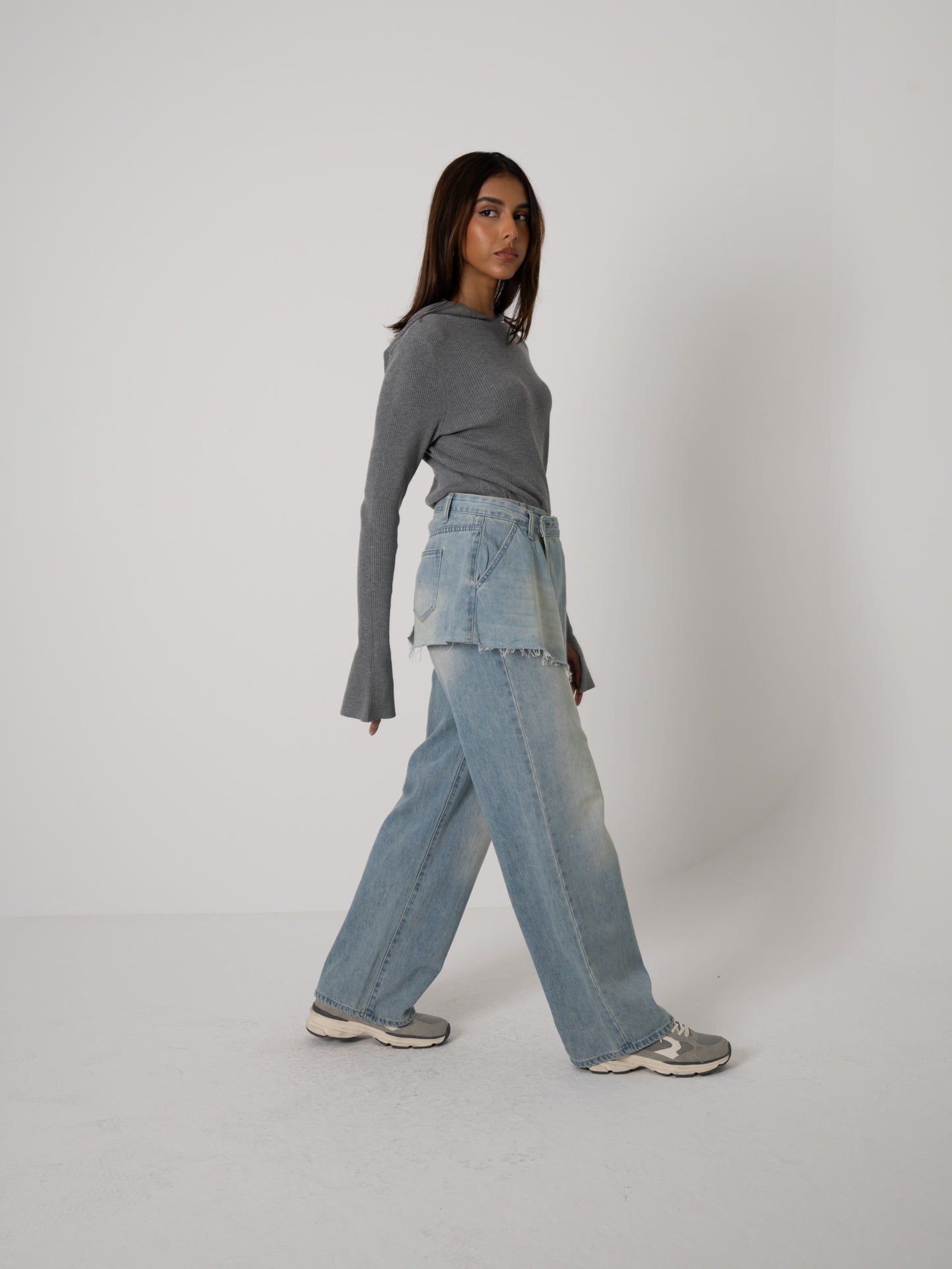 Blue Denim with Attached Skirt