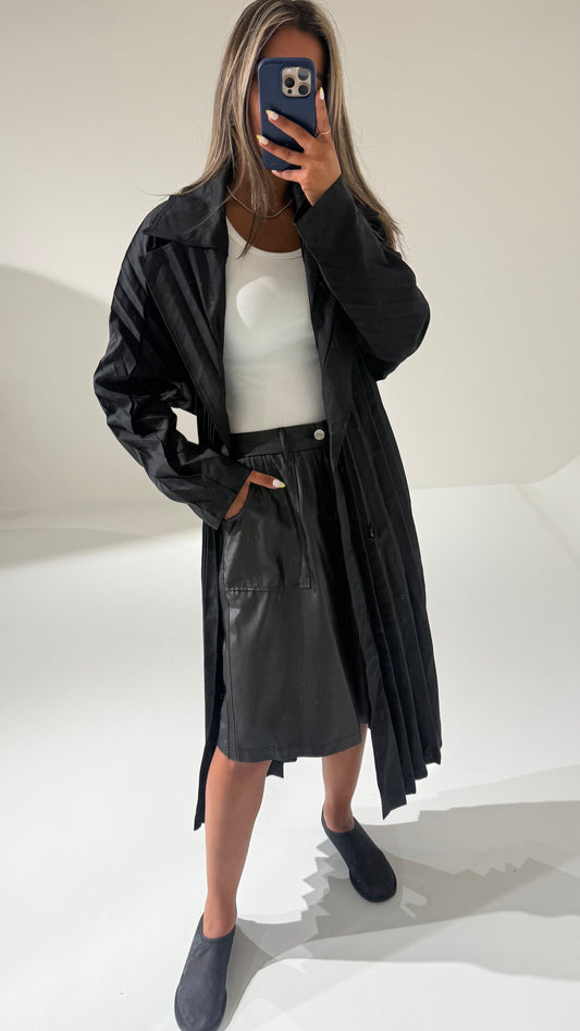 Wide Pleated Trench