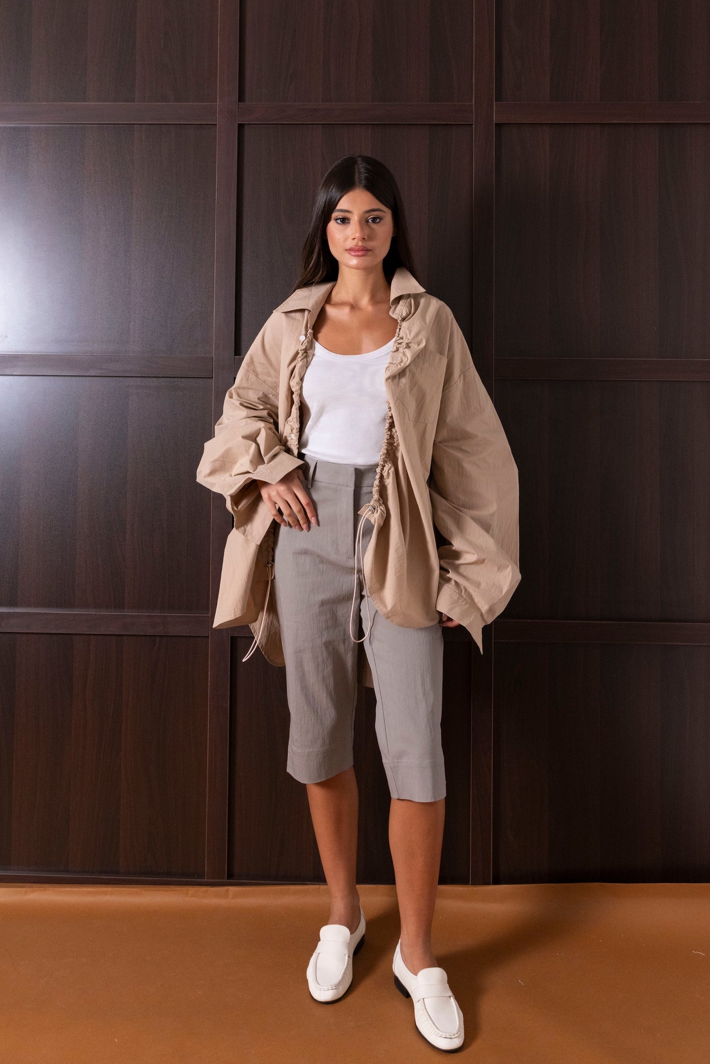Beige Jacket with Garters