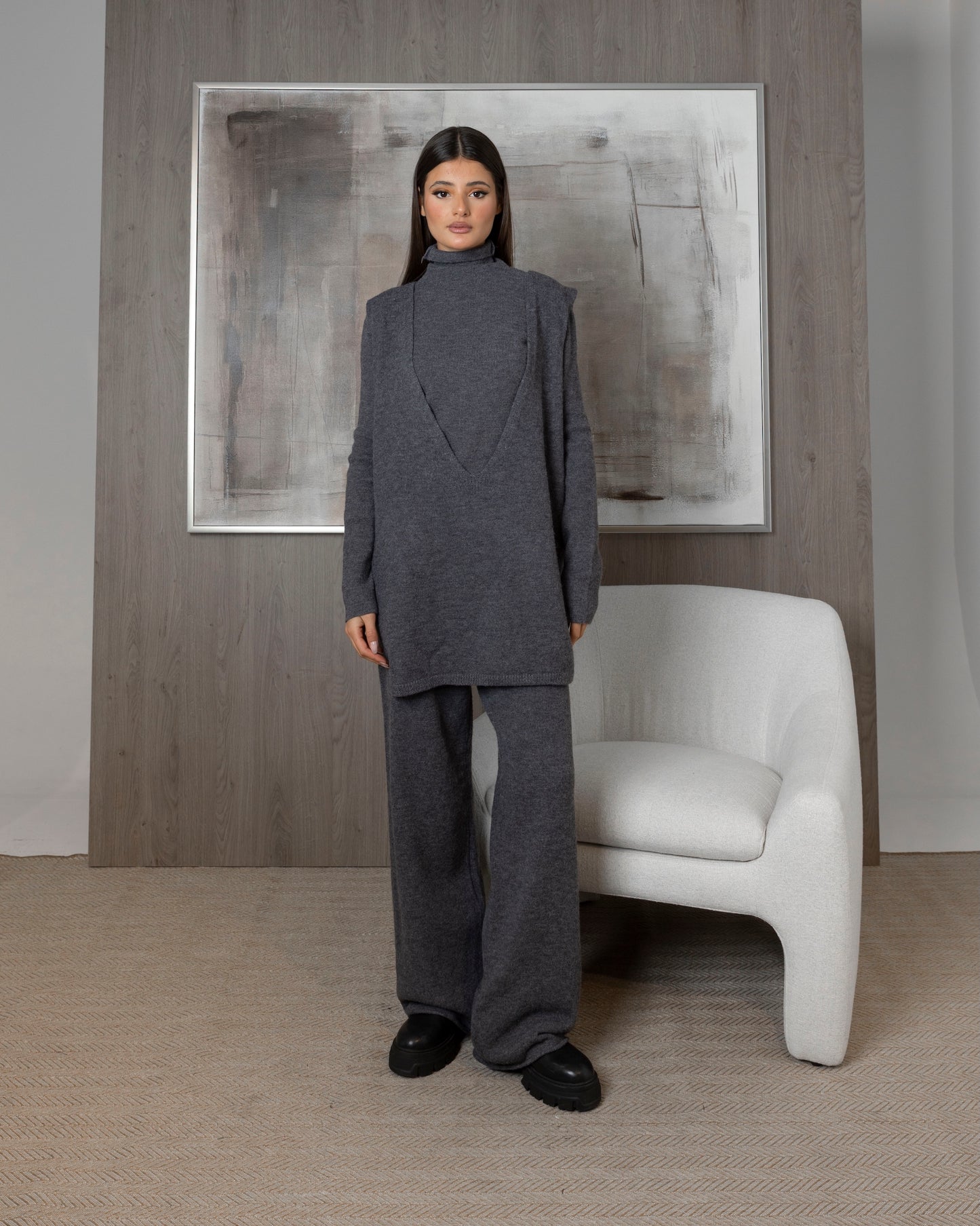 3 Piece Knit Set (Pants, Long Sleeve Top, & Sleeveless Top)