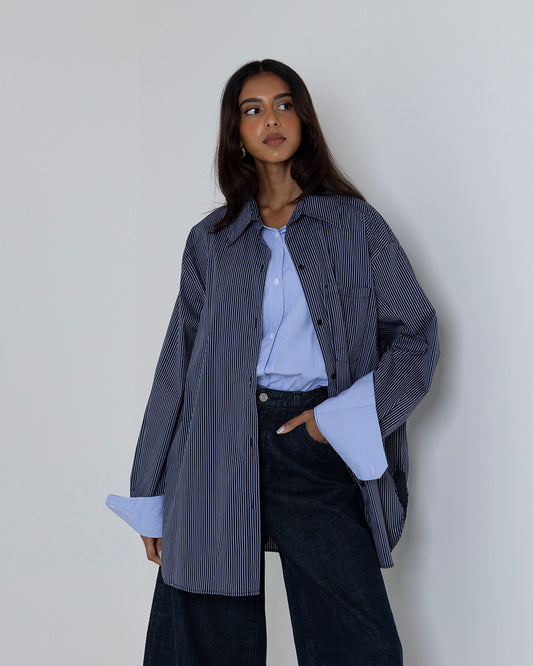 Striped Oversized Double Shirt