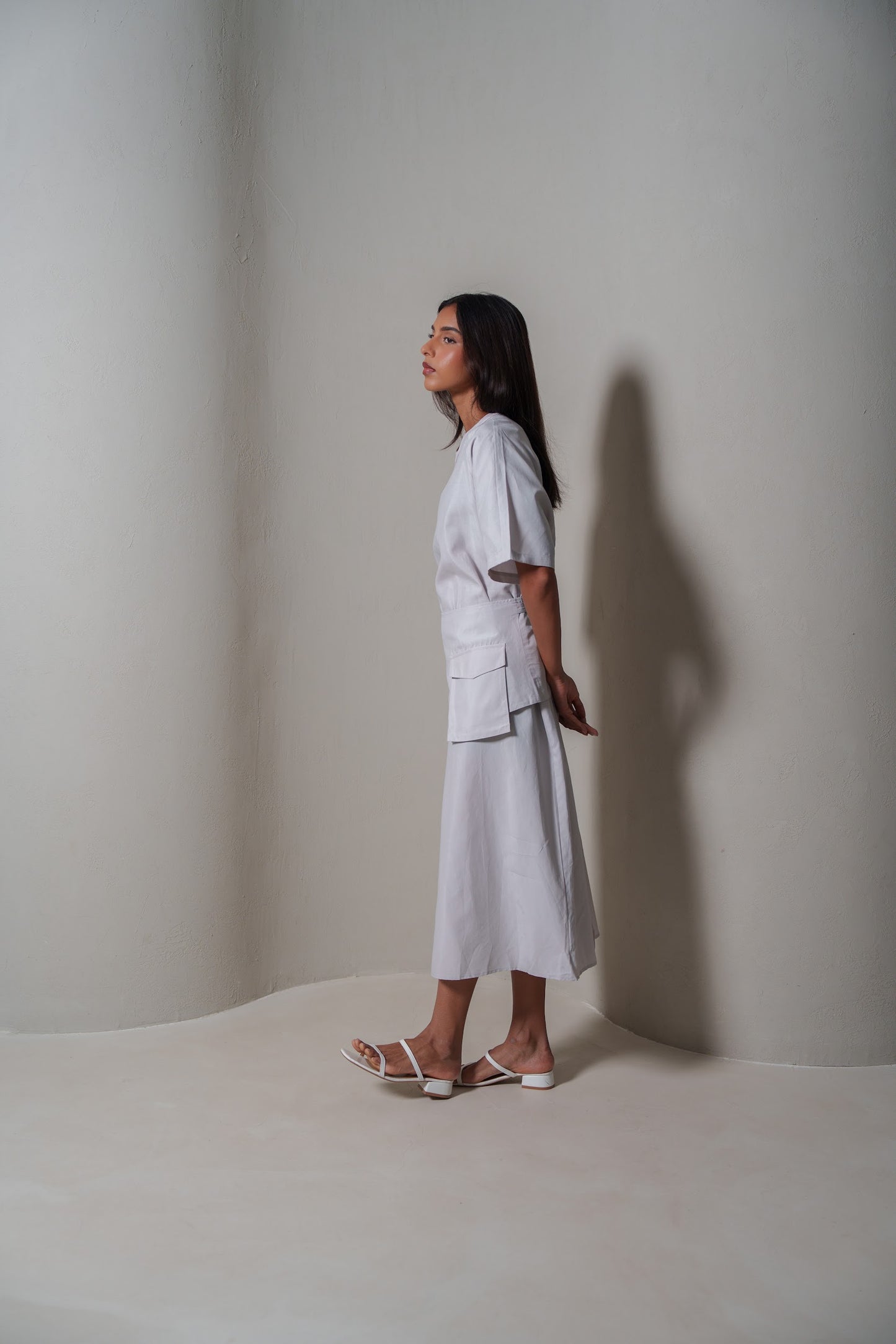 Modern Grey Belted Dress