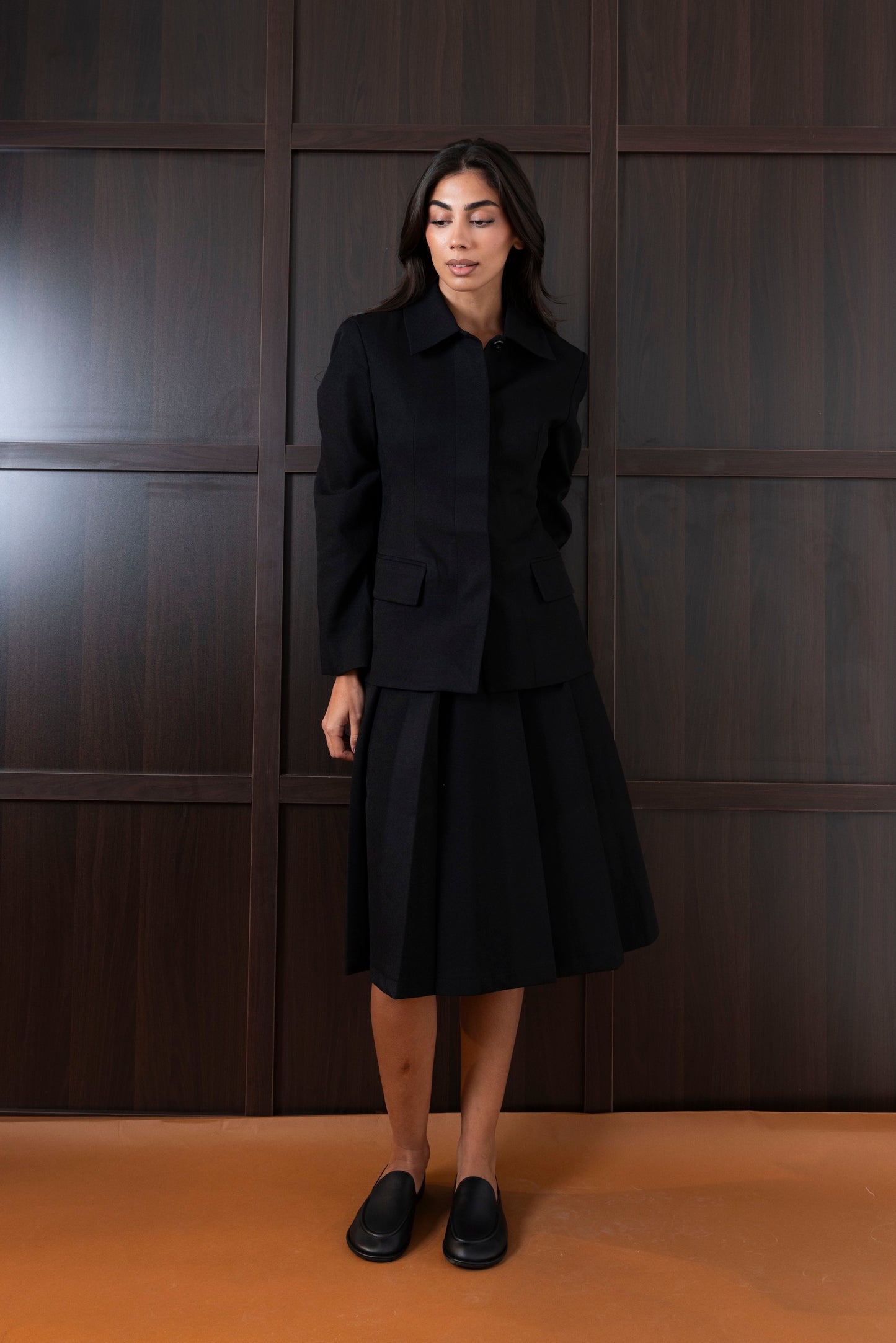Black Skirt & Blazer Suit Set