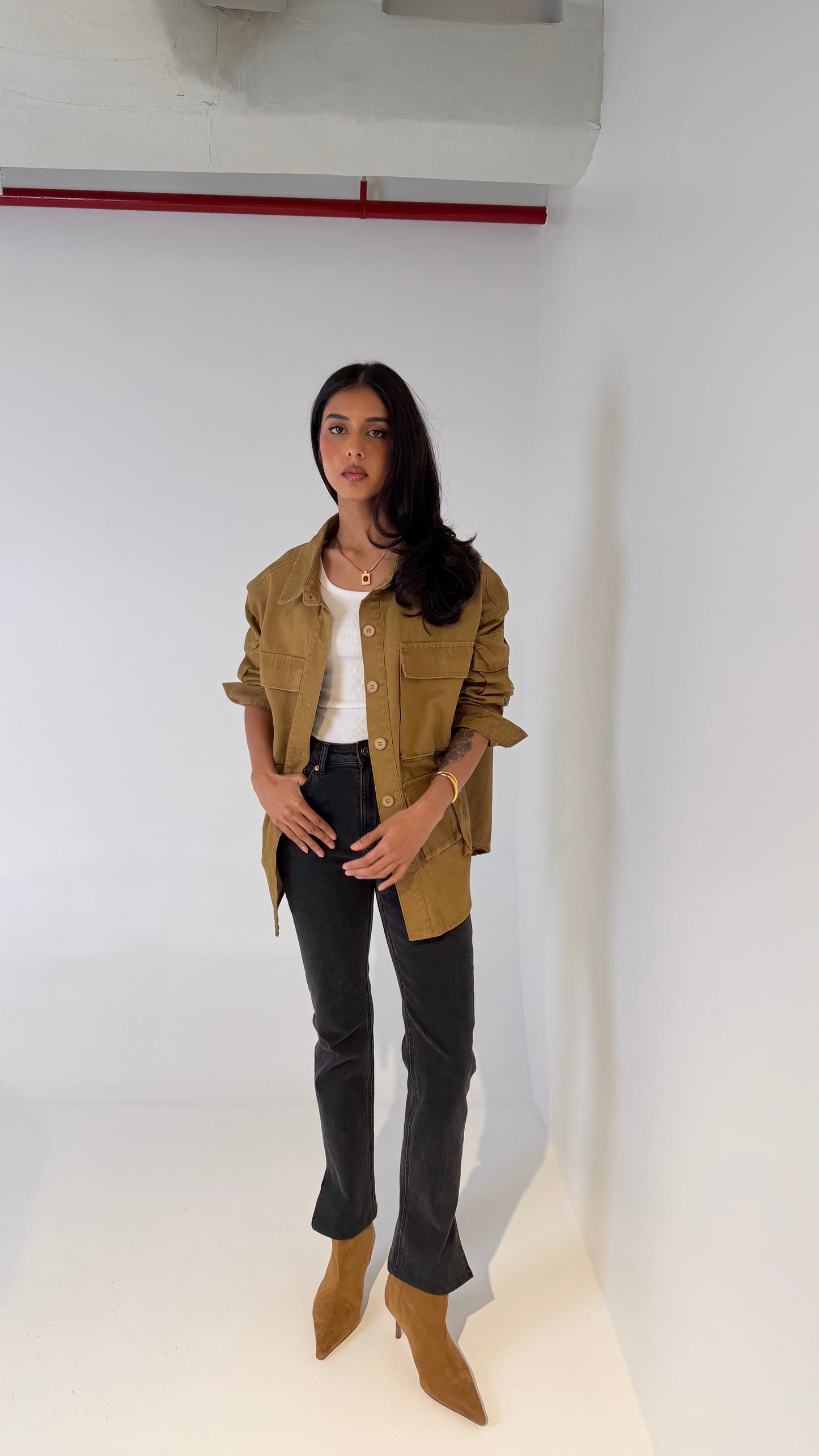 Denim Camel Cargo Shirt