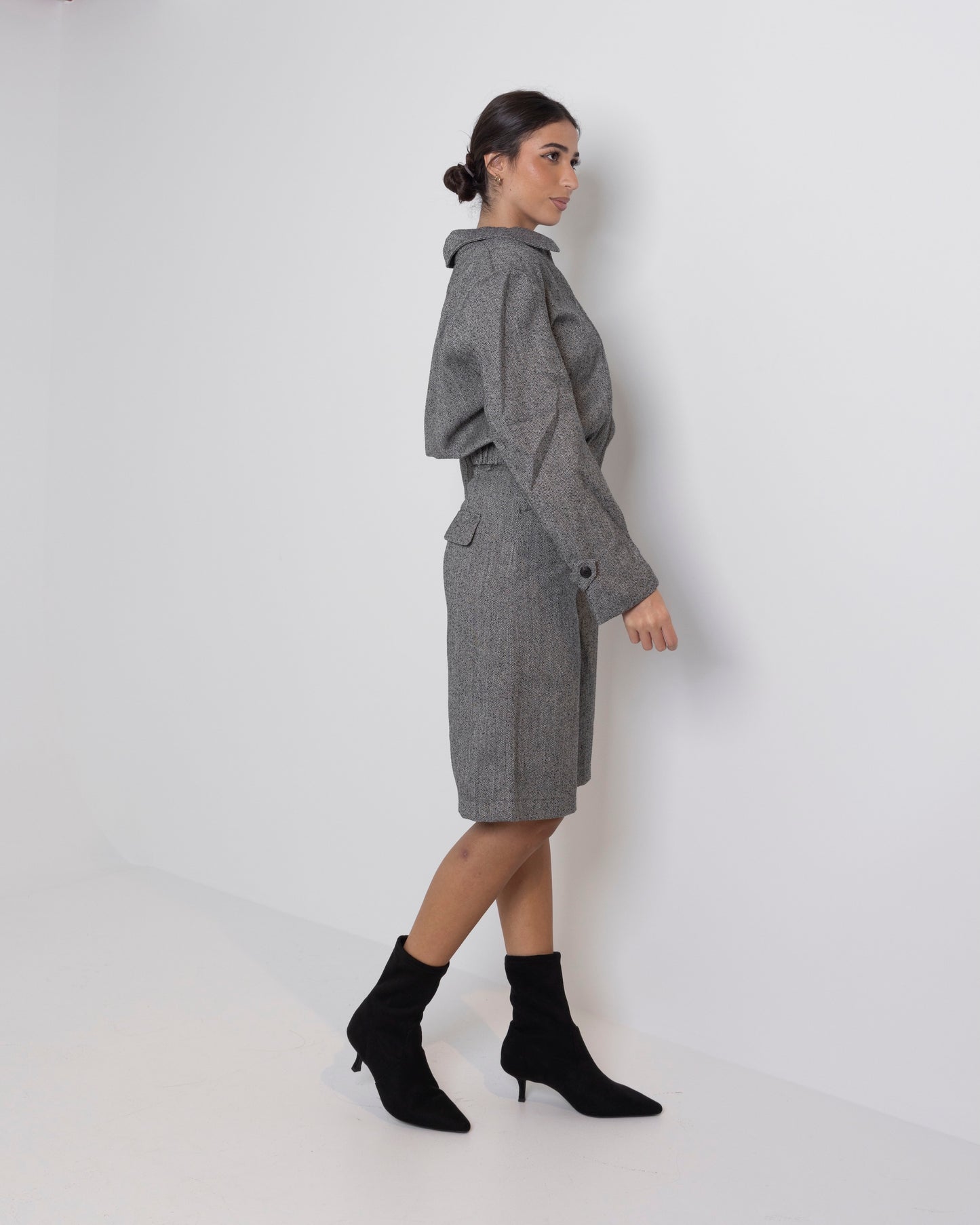 Wool Grey Bermuda Set