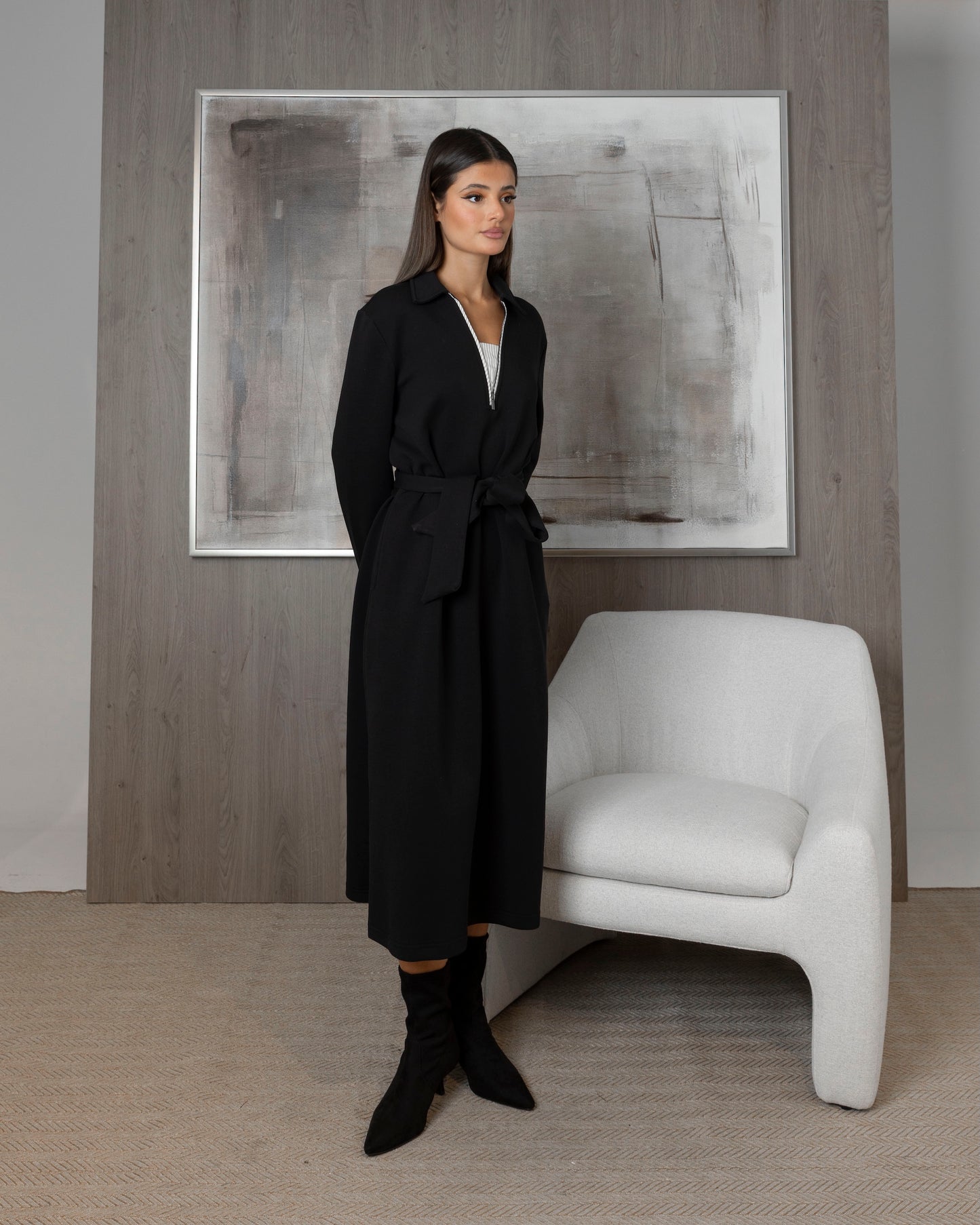 Black Dress with Stripes