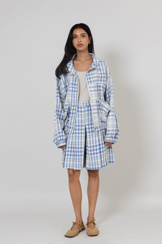 Blue Plaid Skort Set