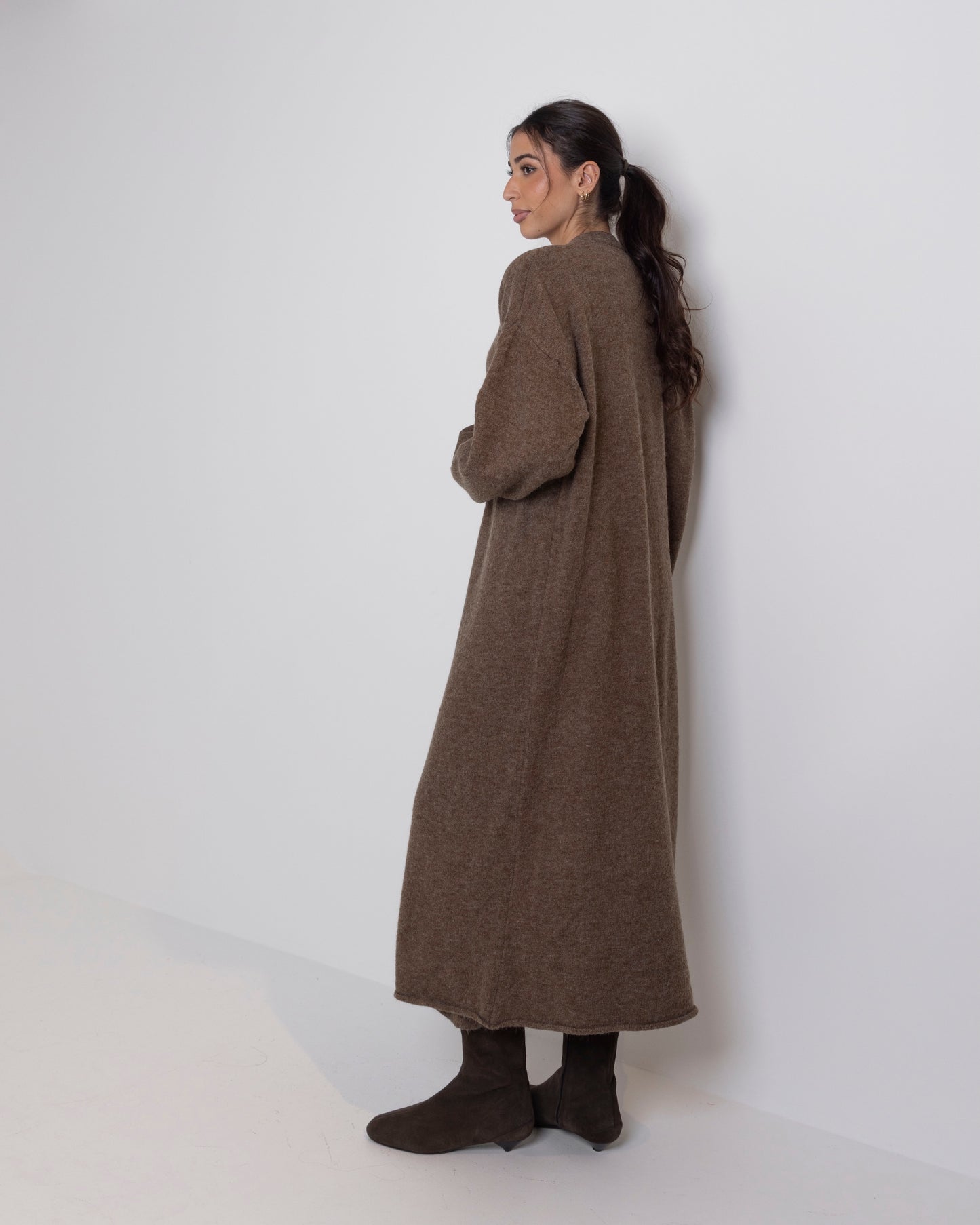 Coffee Long Dress Knitwear