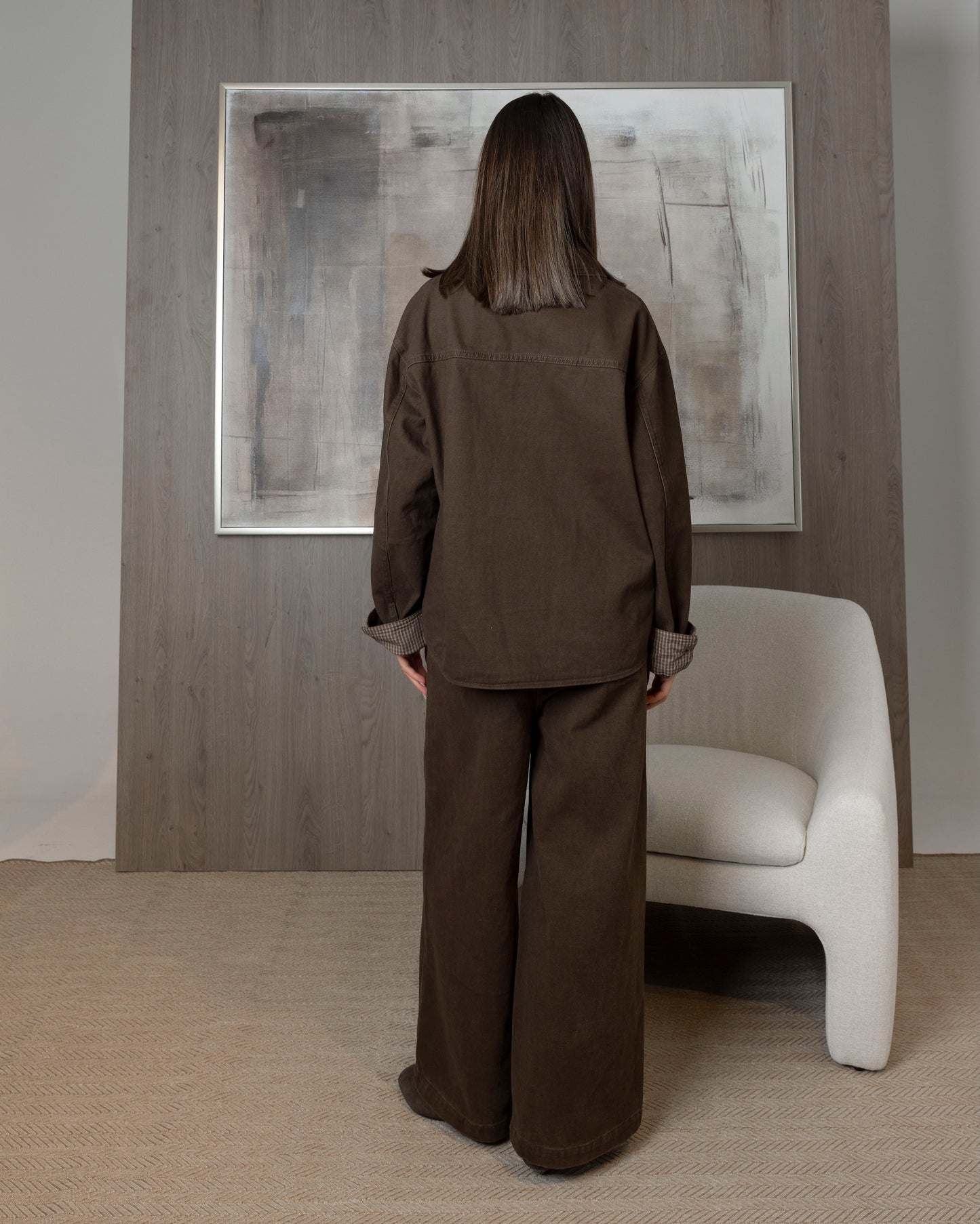 Dark Brown Denim Set