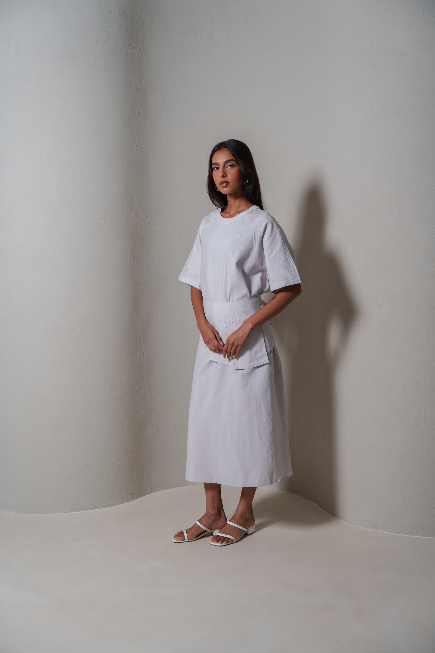 Modern Grey Belted Dress