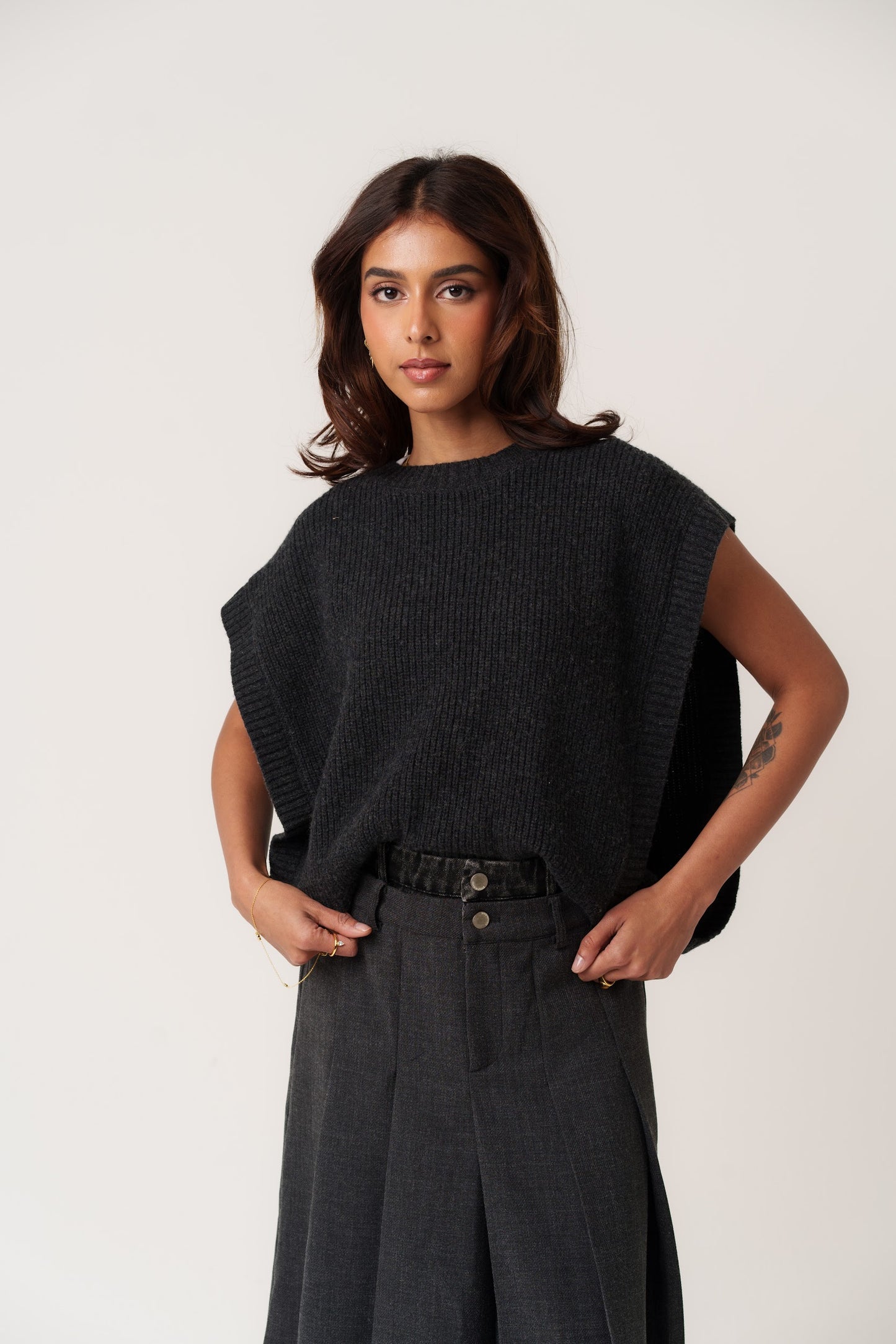 Knitted Dark Grey Top