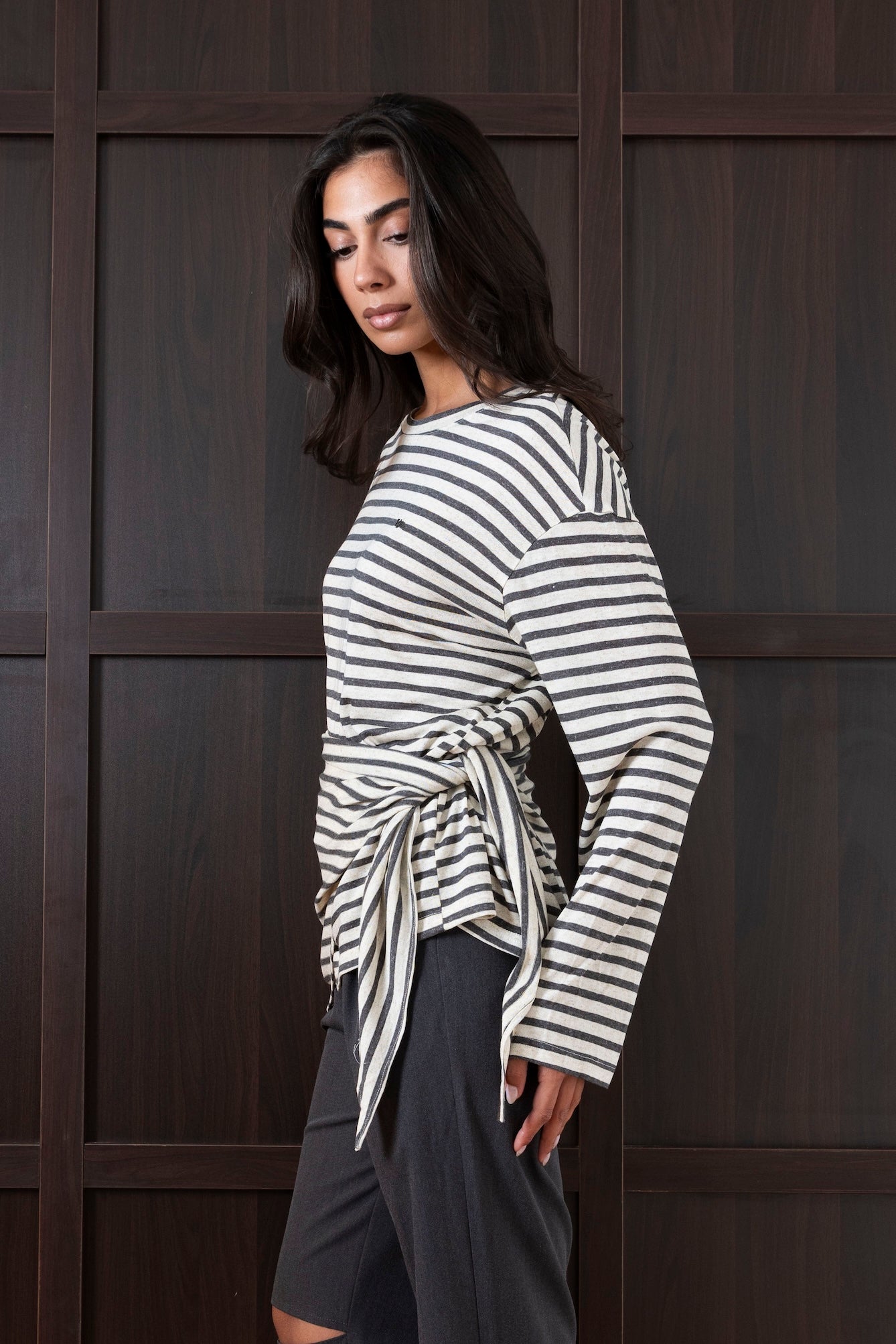 Striped Top with Wrap