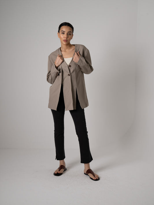 Khaki Double Blazer