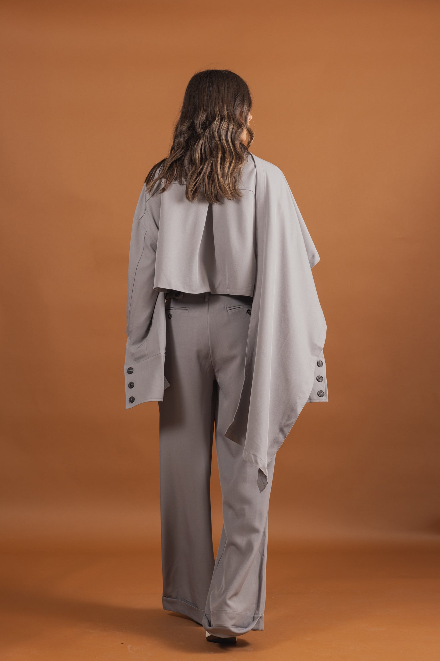 Grey Set with Scarf Top