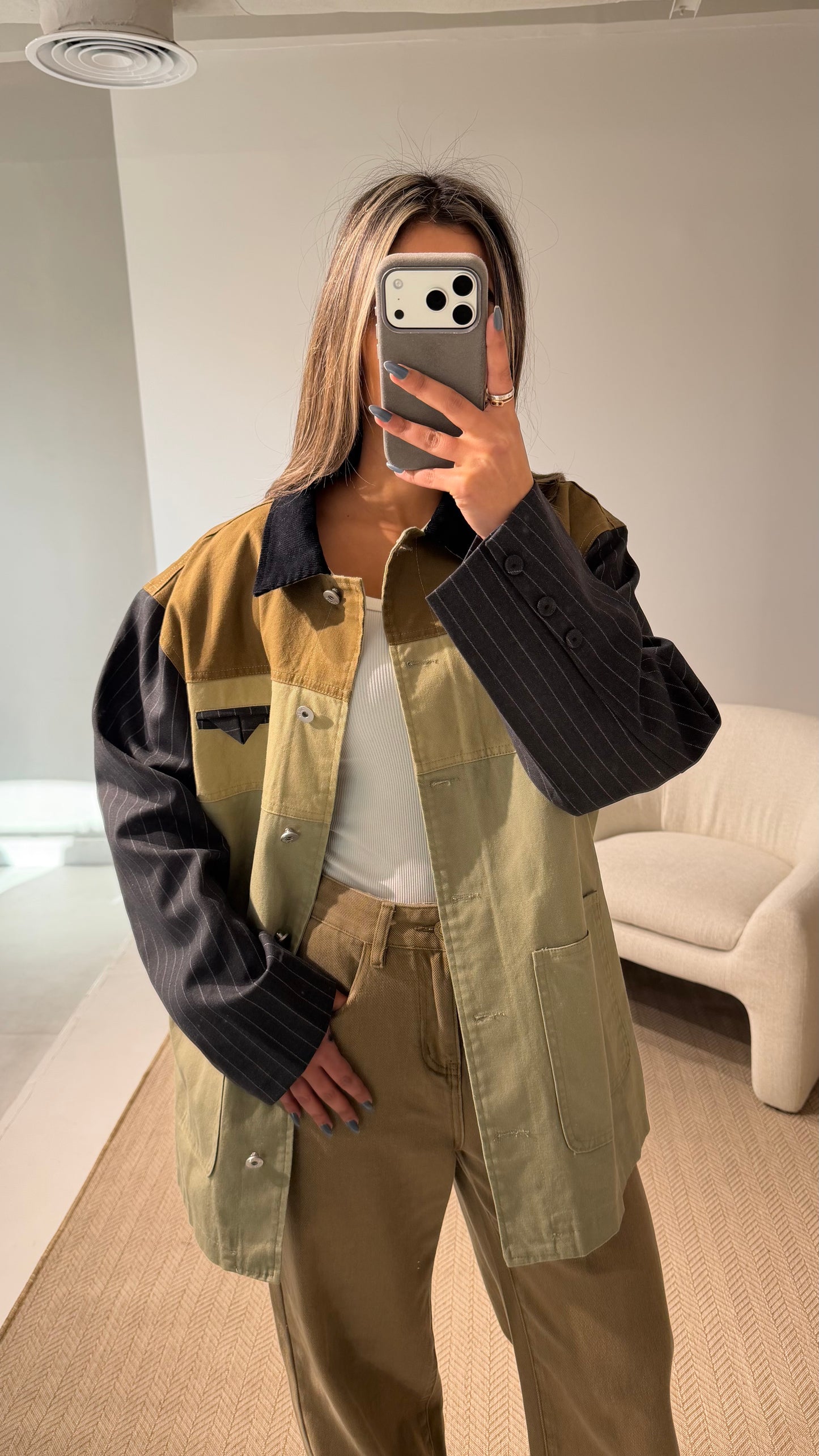 Panelled Fabric Blend Jacket