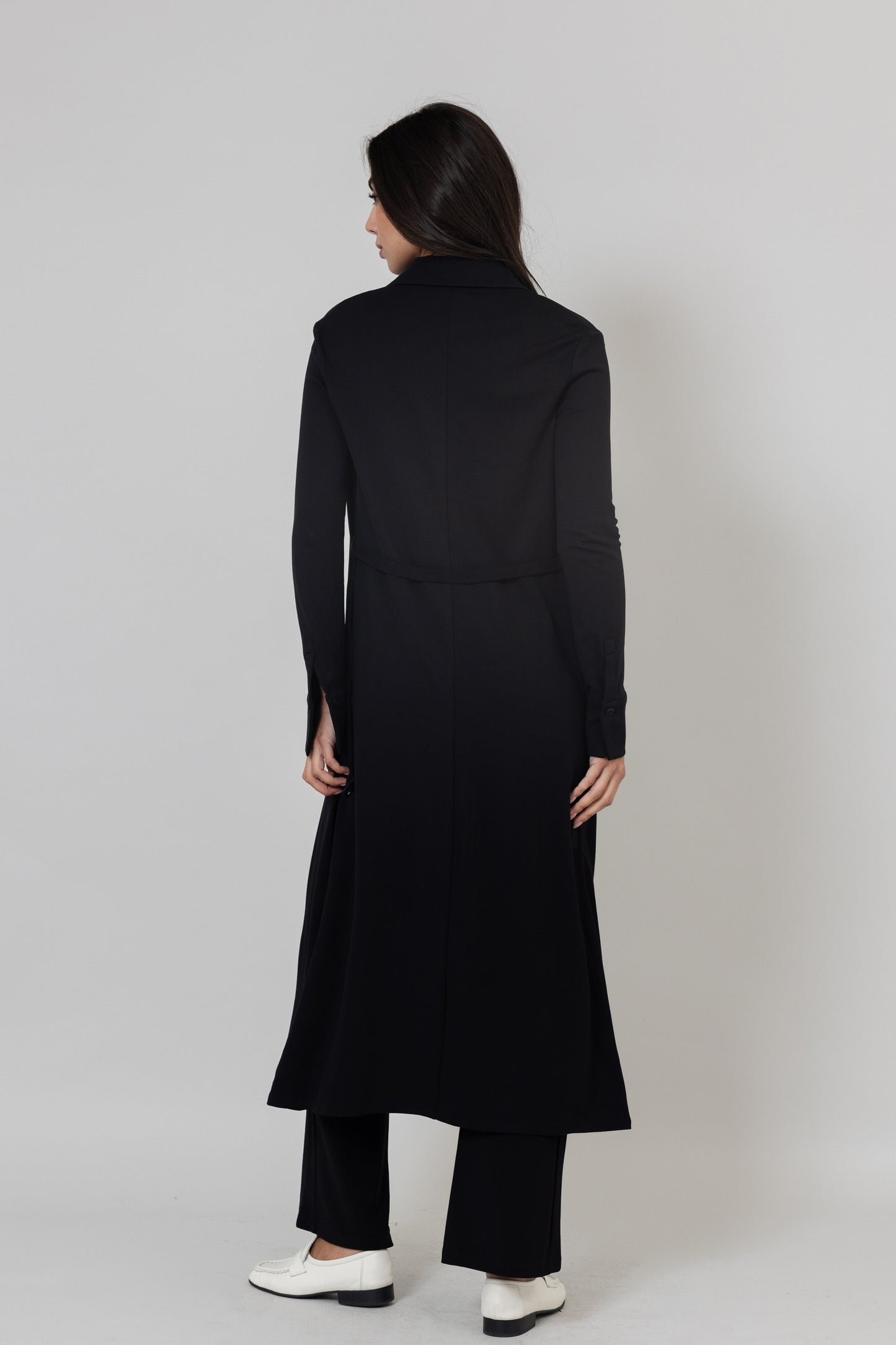 Black Collared Buttoned Cardigan