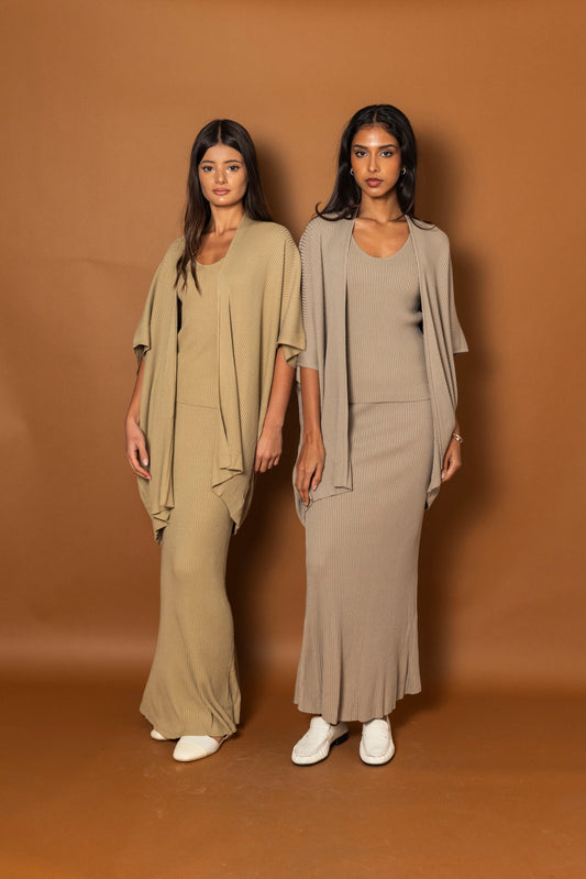 3 Piece Ribbed Skirt Set