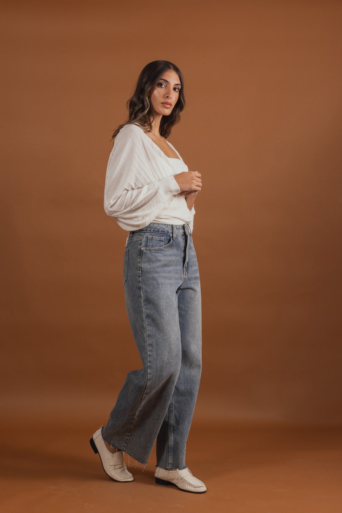 Wide Pleated Wrap Tops