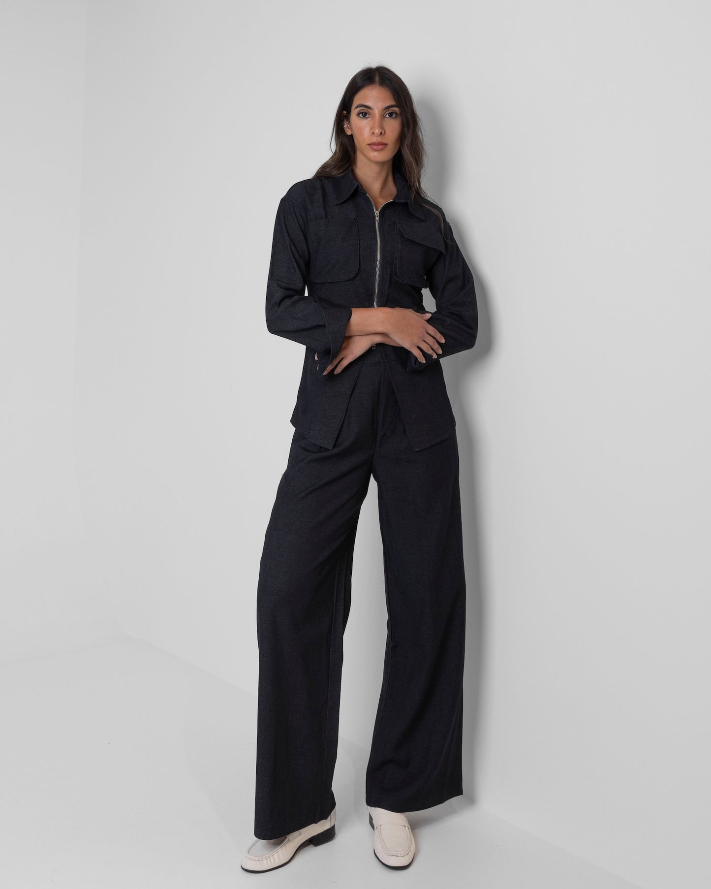 Denim Zipped Set