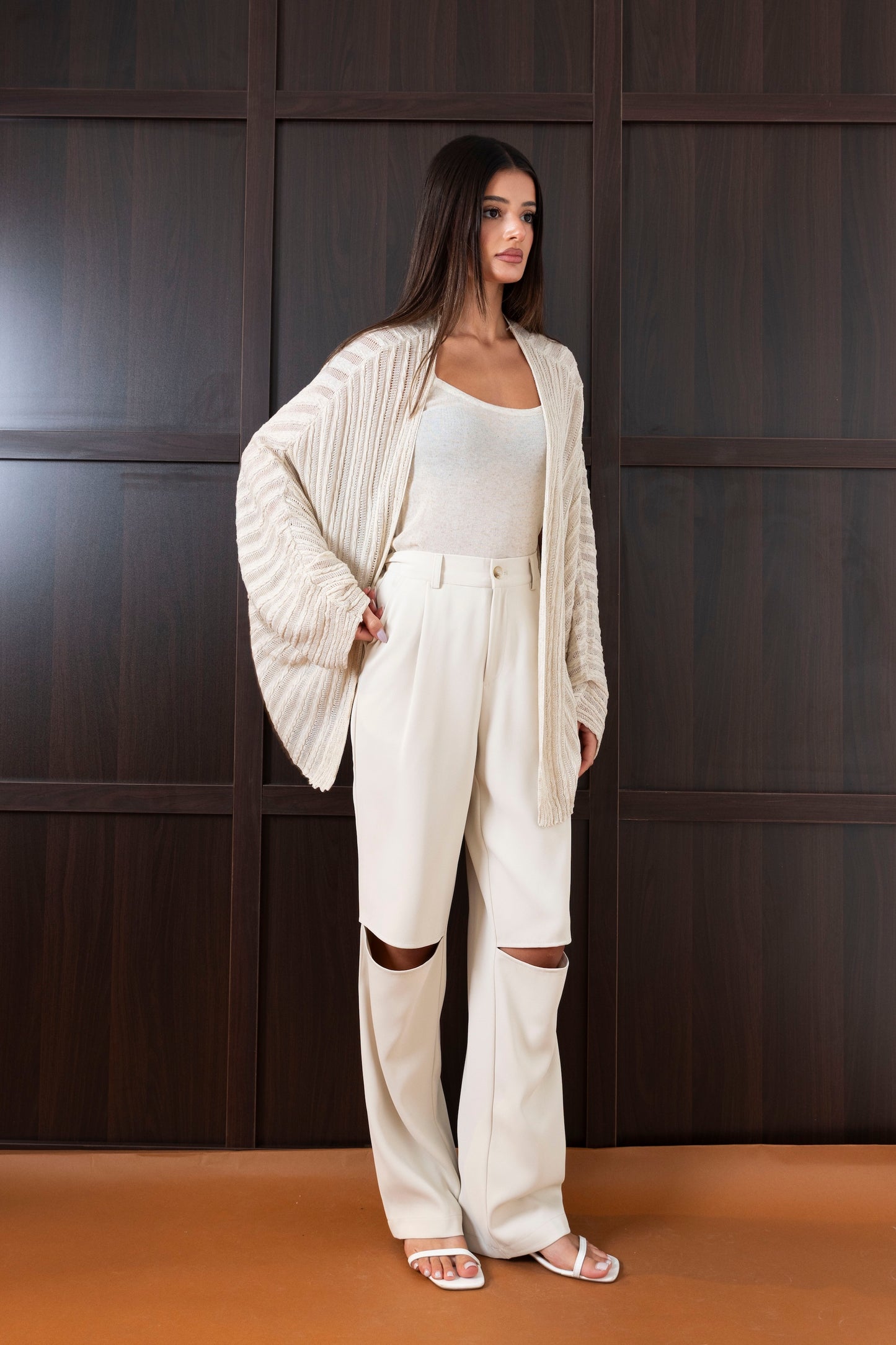 Creme Top Light Knit Set
