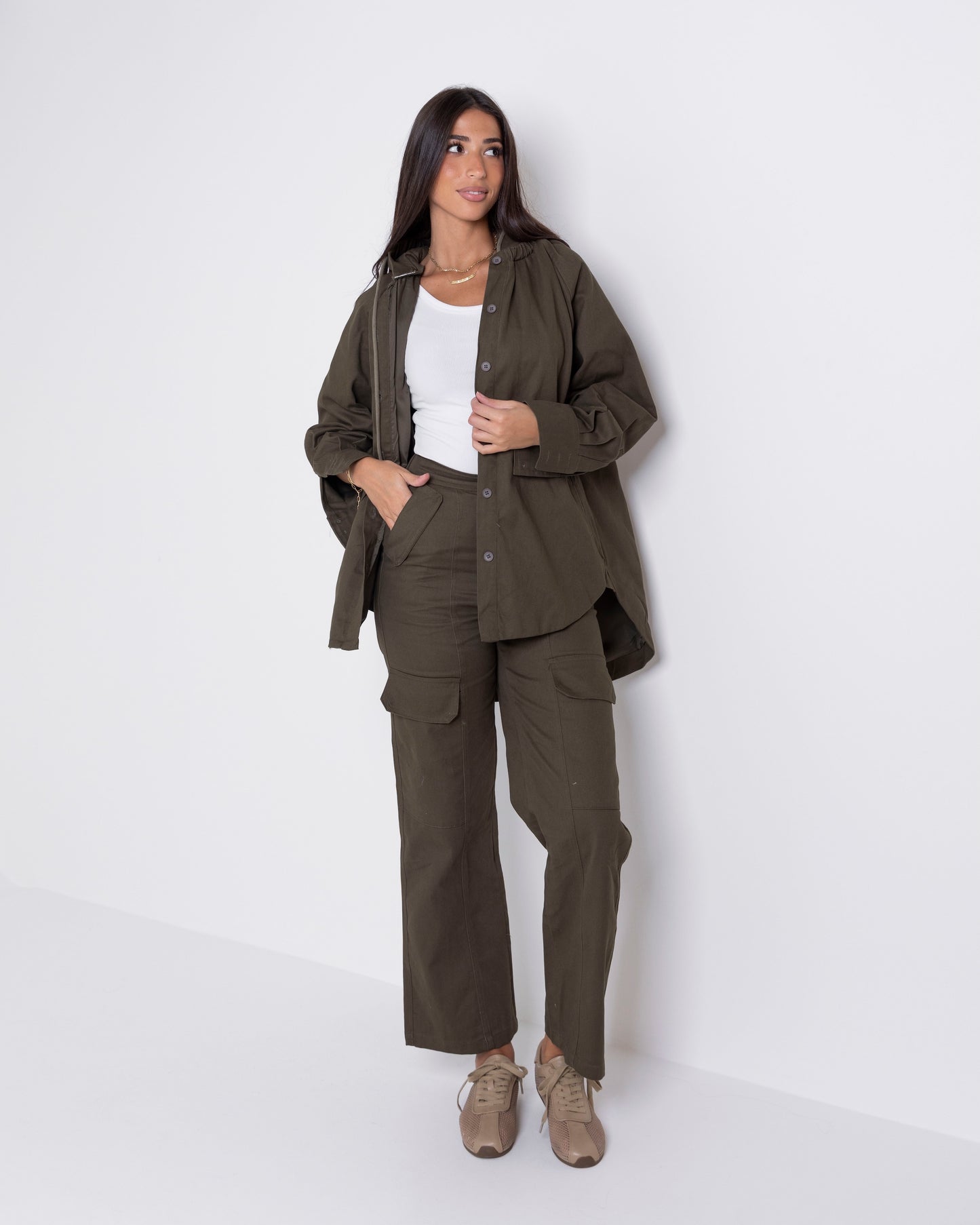 Dark Olive Green Cargo Set