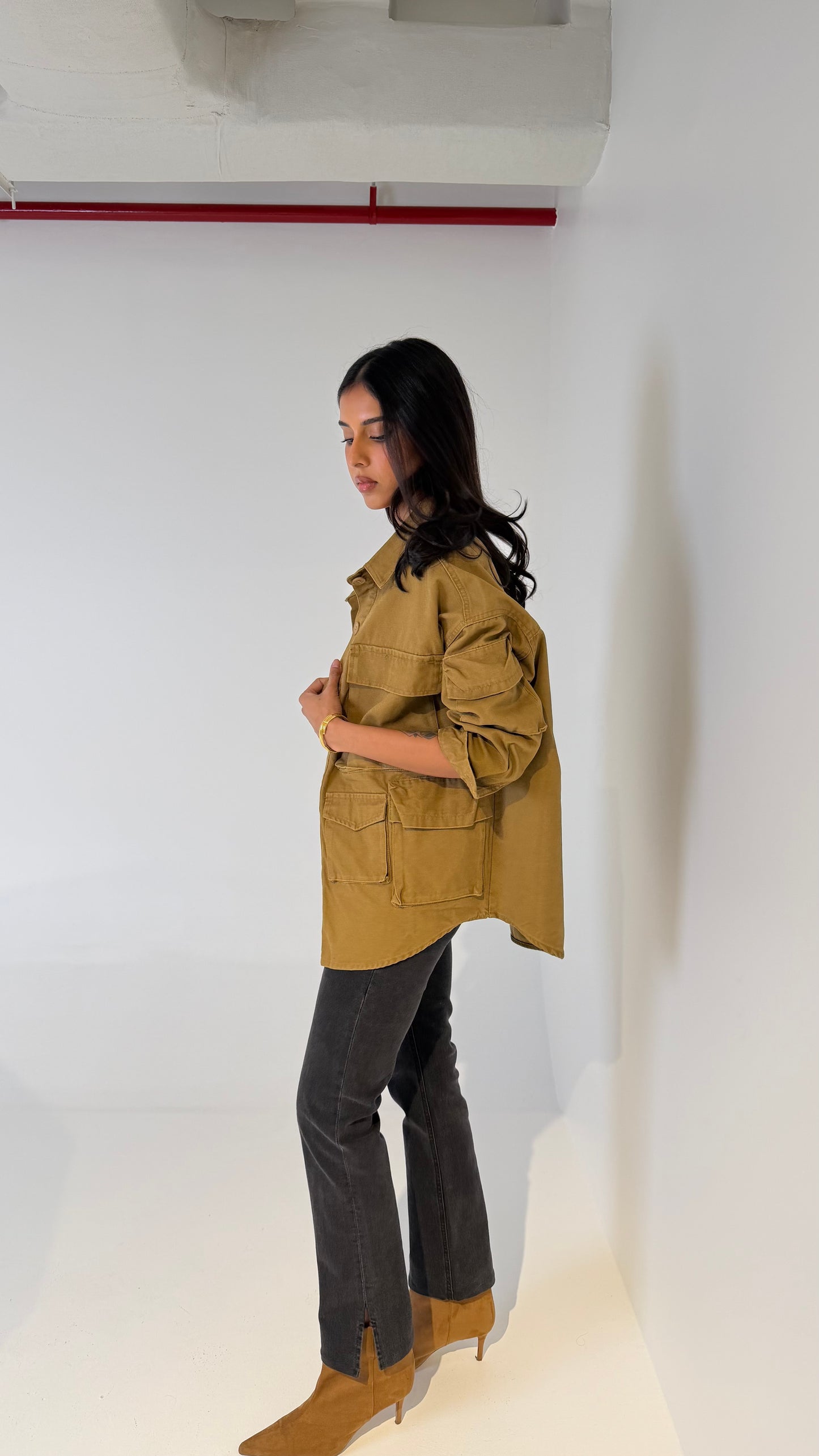 Denim Camel Cargo Shirt