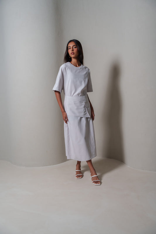 Modern Grey Belted Dress