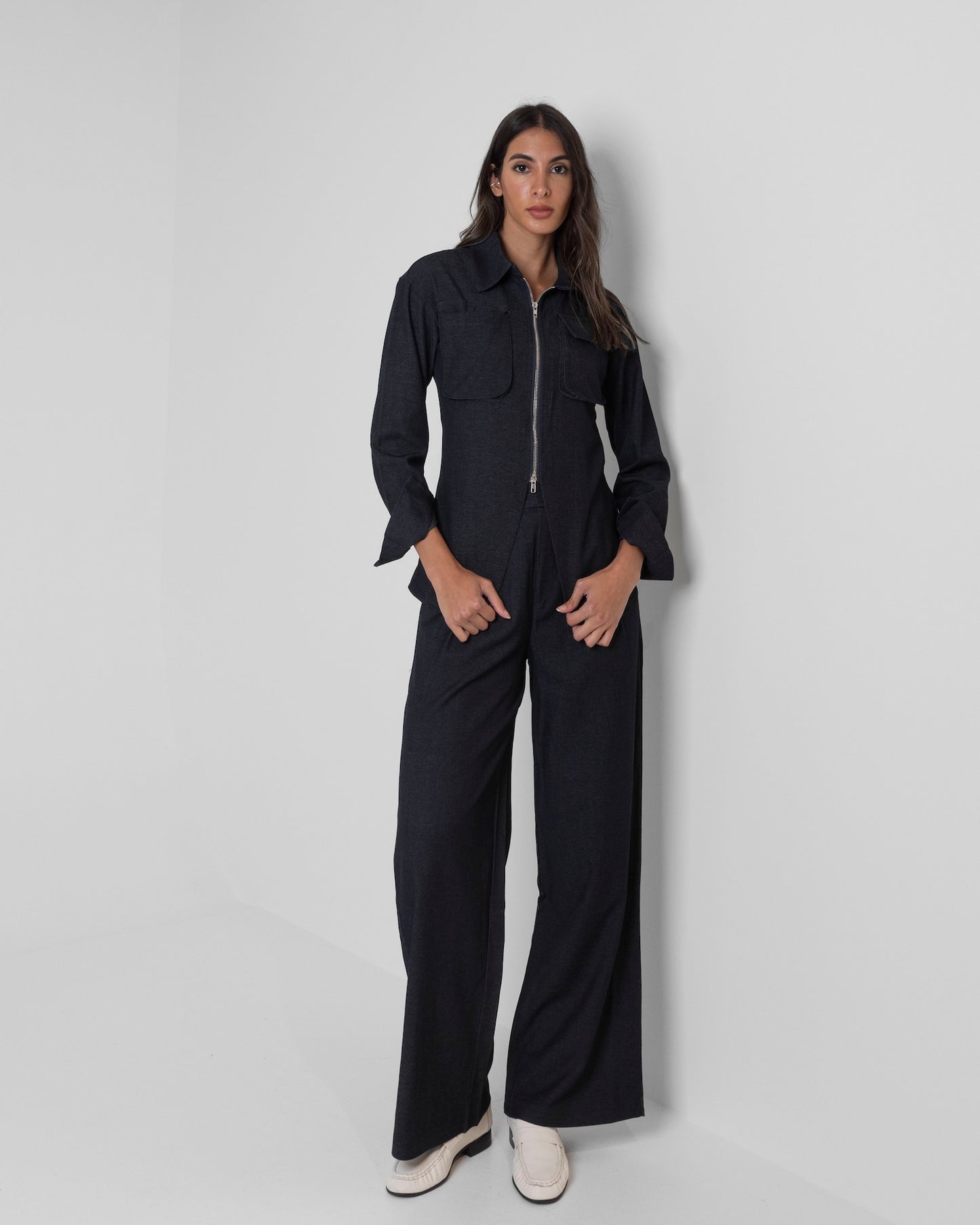 Denim Zipped Set