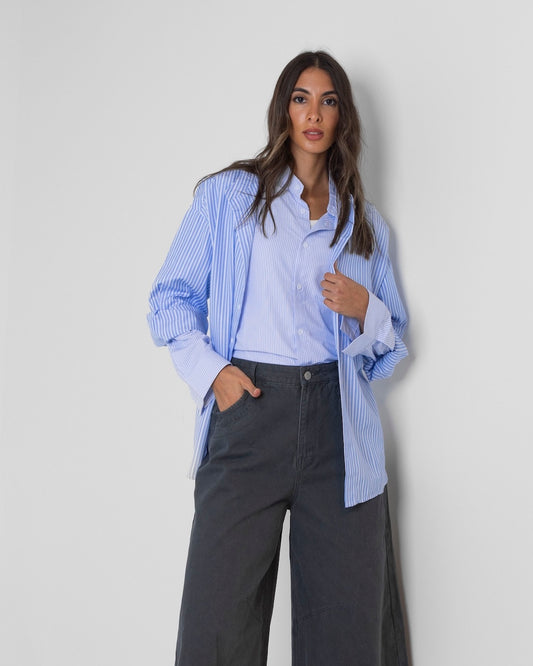 Blue Striped Double Shirt