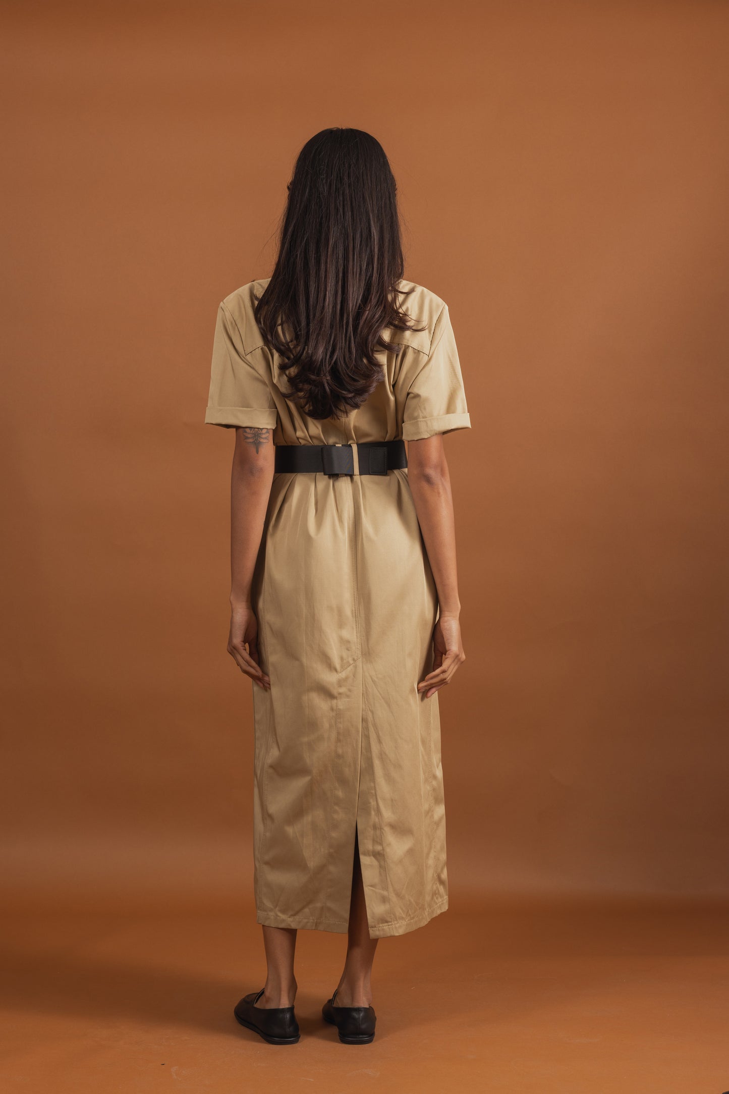 Cargo Dress with Attached Black Belt