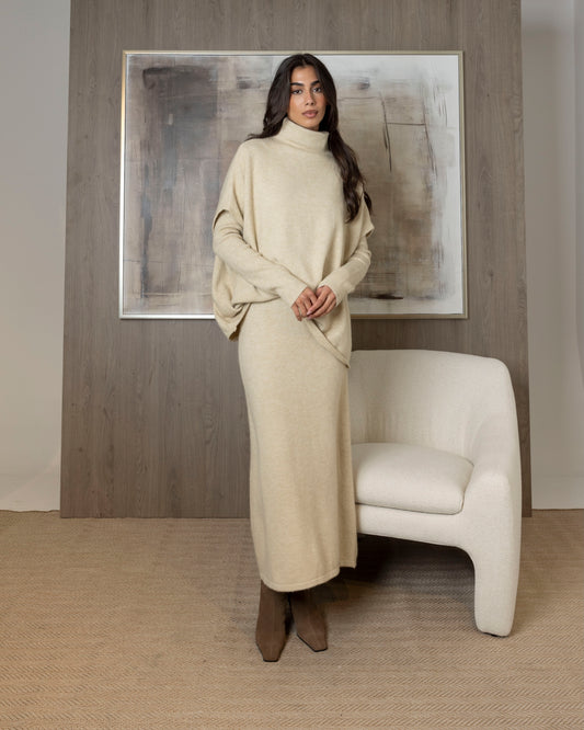 3 Piece Knit Set (Skirt, Long Sleeve Top, & Flowy Top)