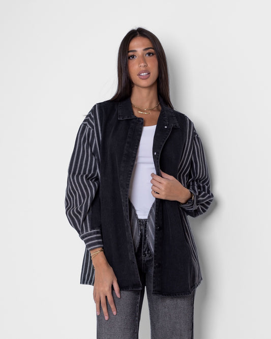 Grey X Striped Jacket